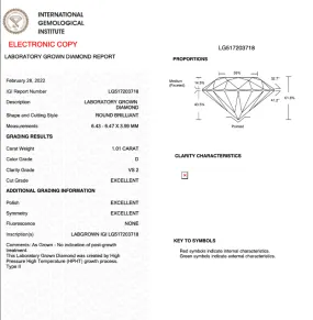 1.01CT Round D VS2 3EX NONE - LG517203718