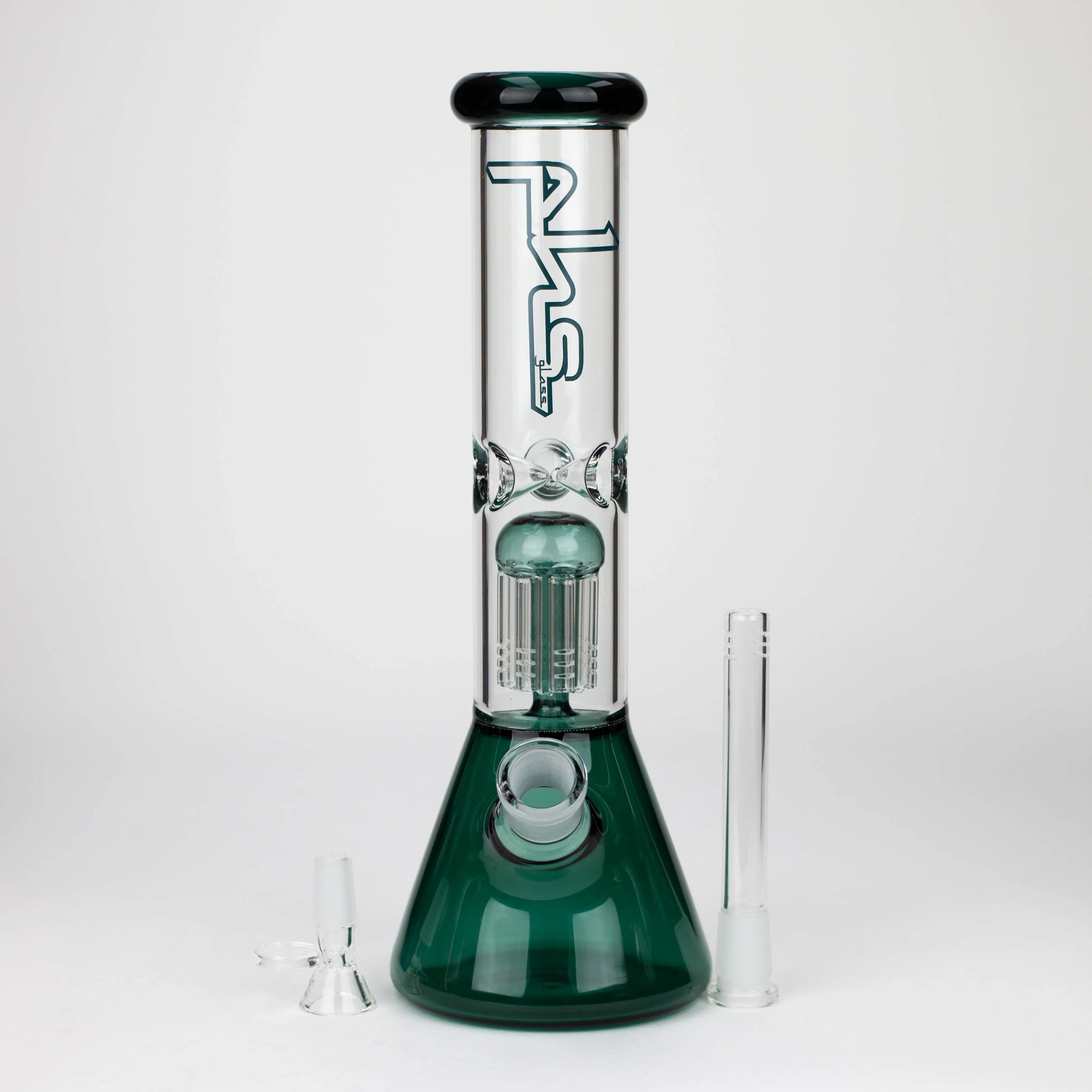 12" Glass beaker color Bong with perc