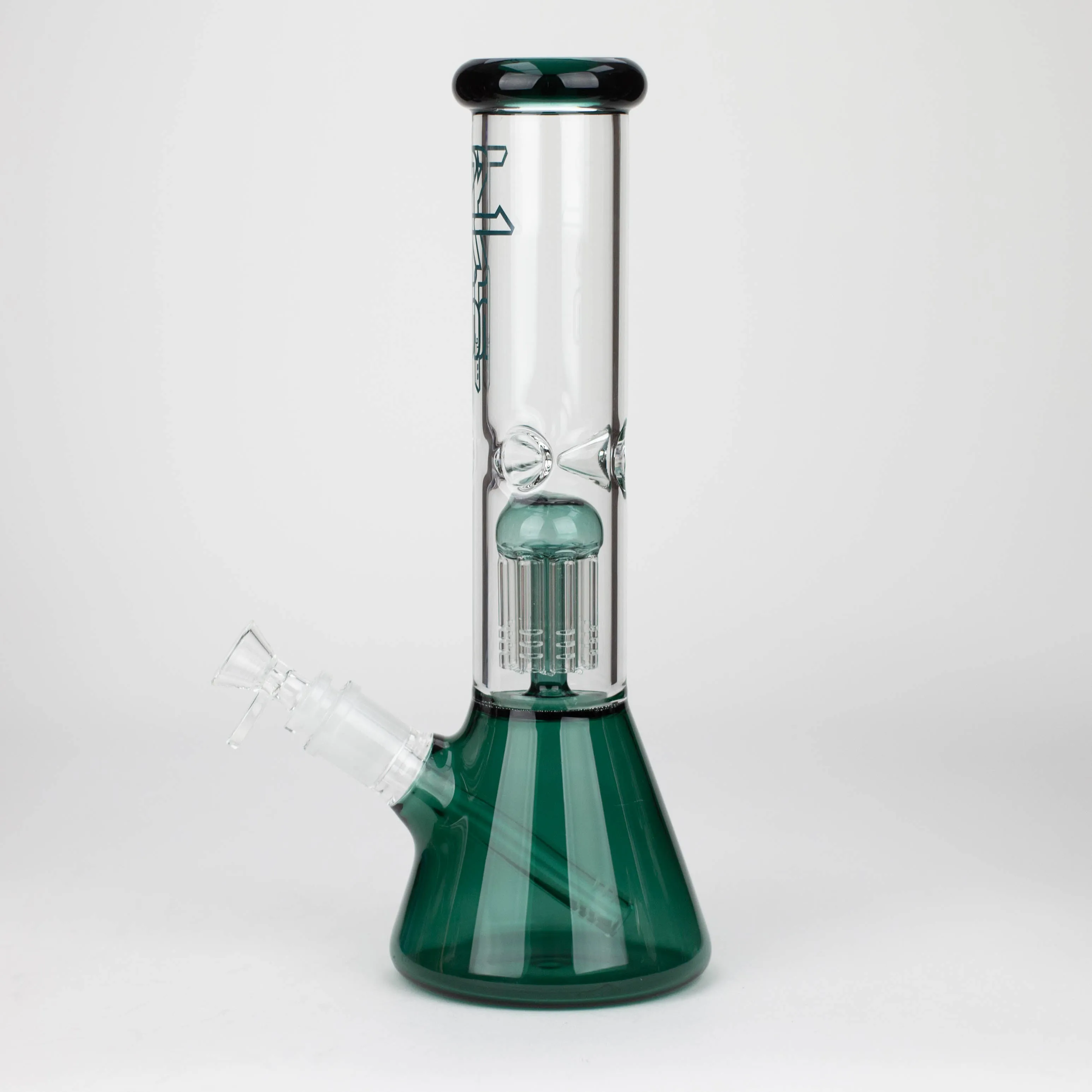 12" Glass beaker color Bong with perc