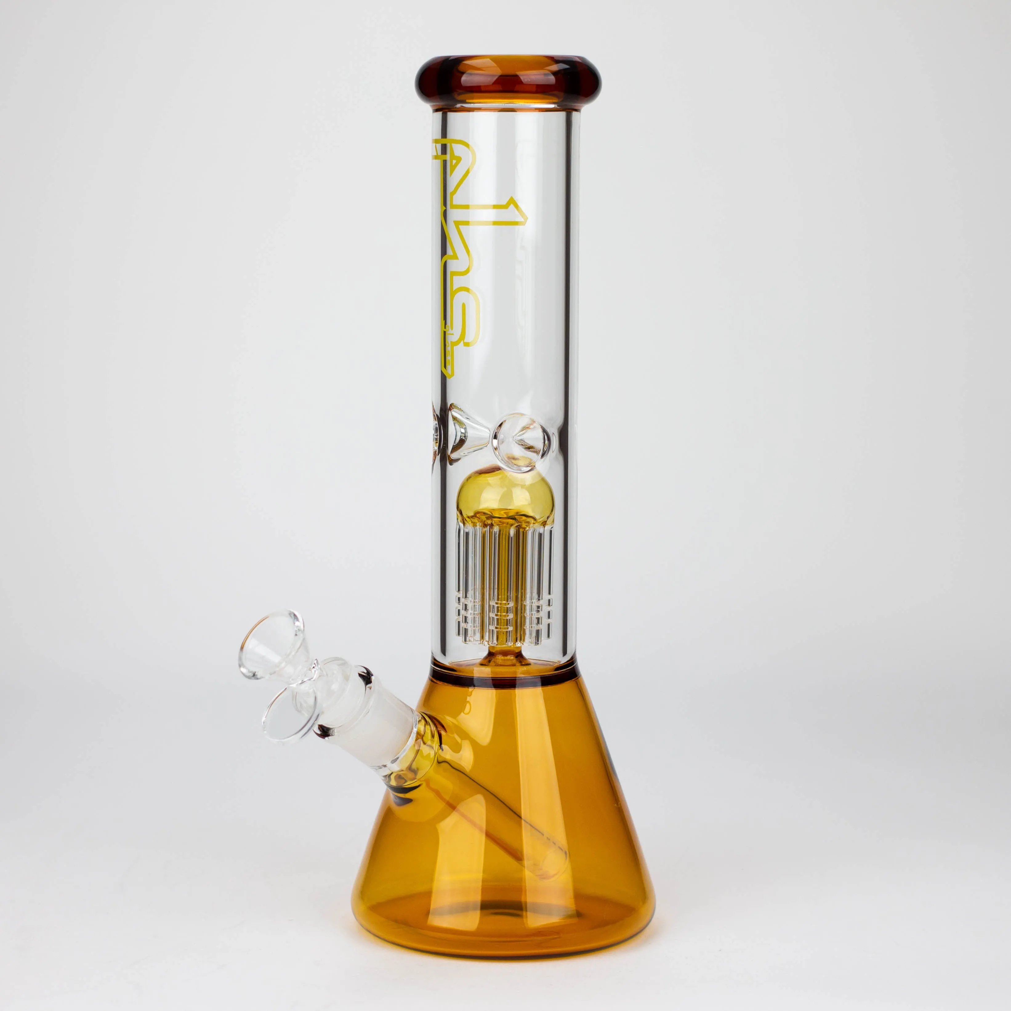 12" Glass beaker color Bong with perc