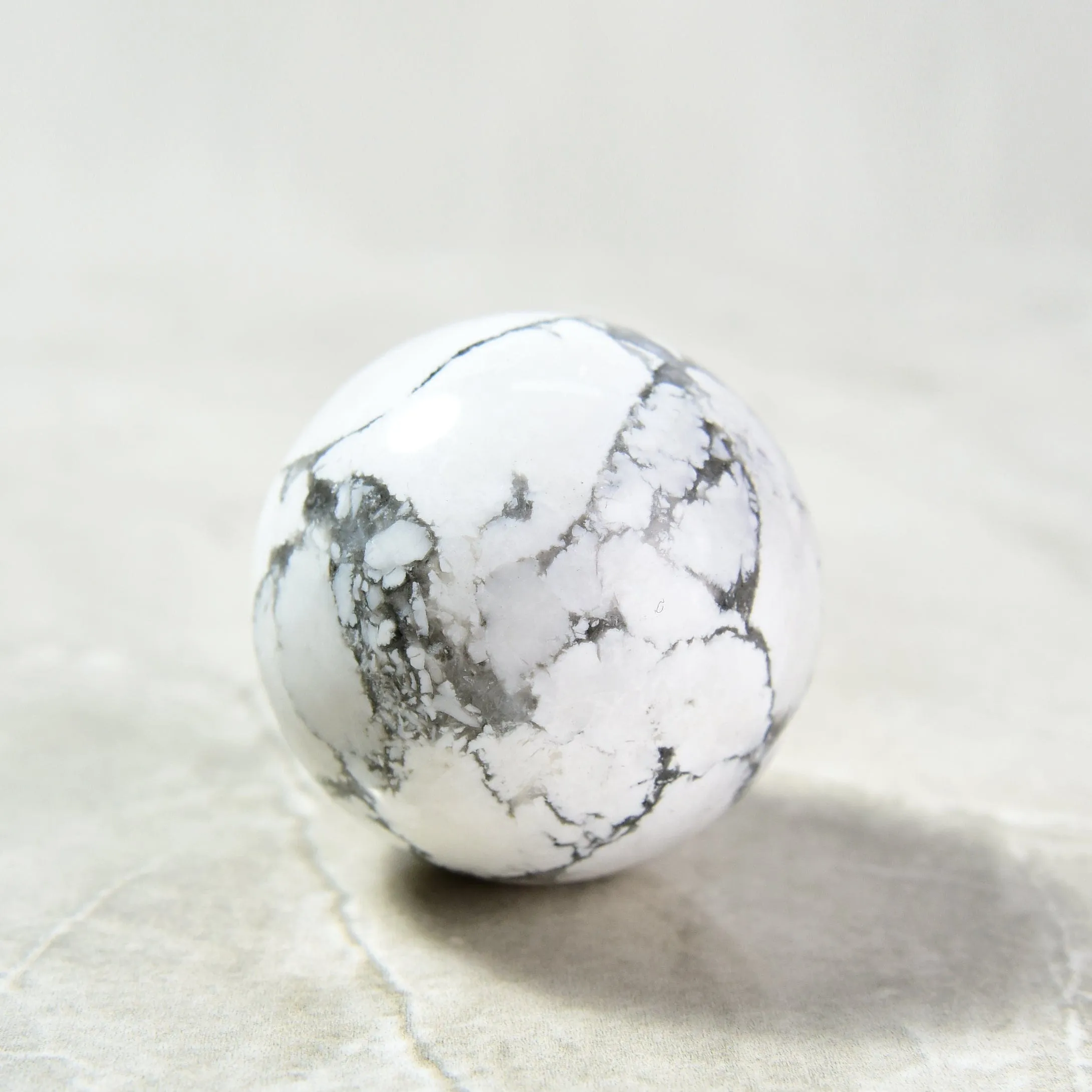 1.6 Howlite Sphere Natural Gemstone Carving