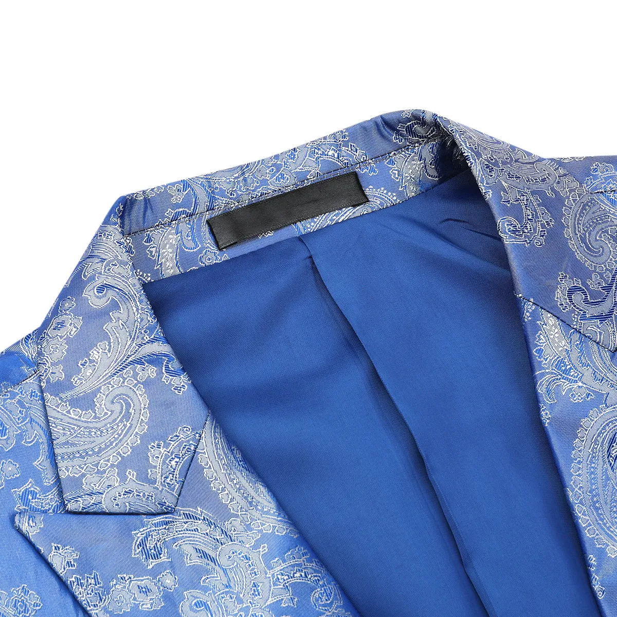 2-Piece Slim Fit Paisley Fashion Suit Blue