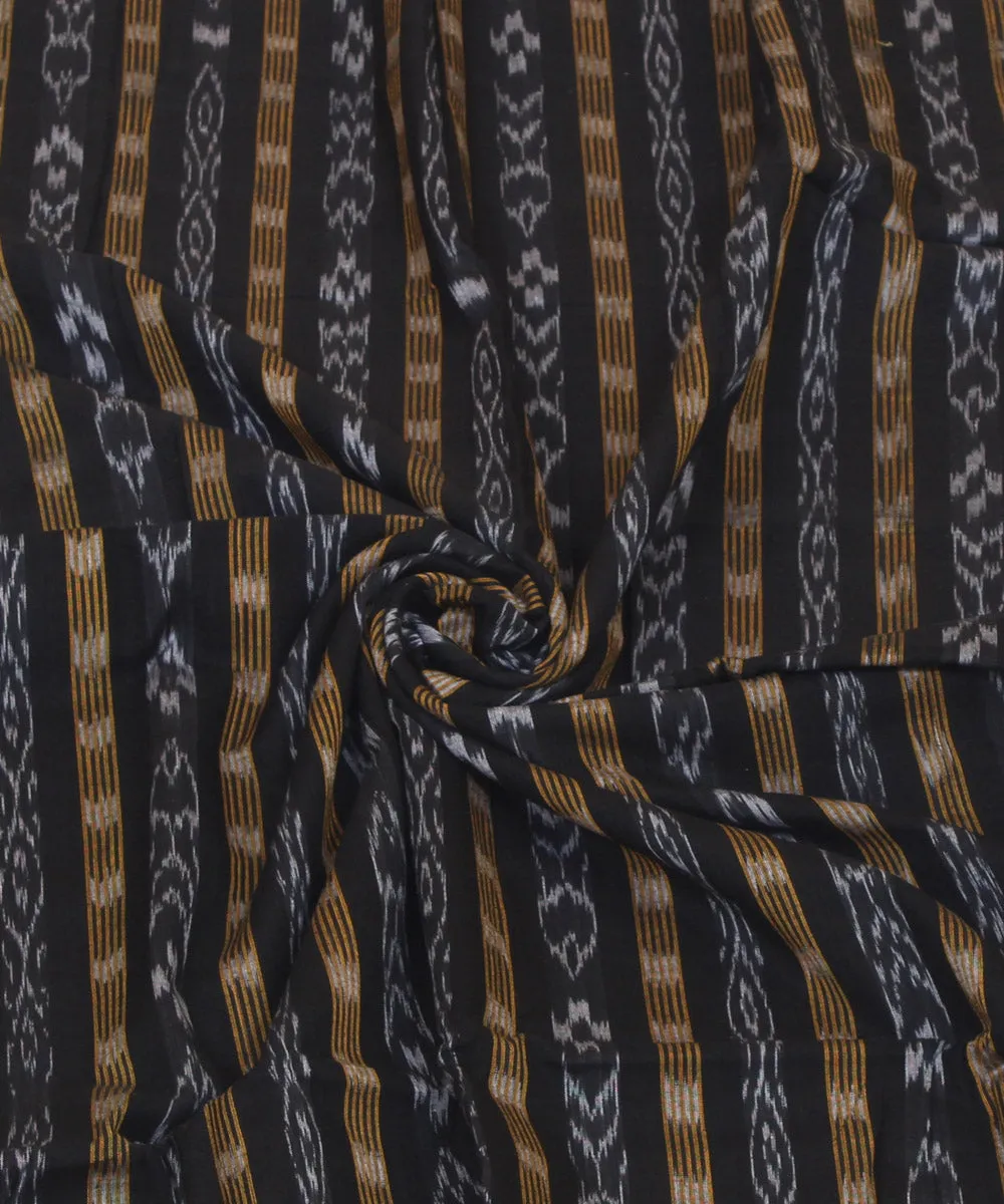 2.4 m black handwoven nuapatna cotton dress material