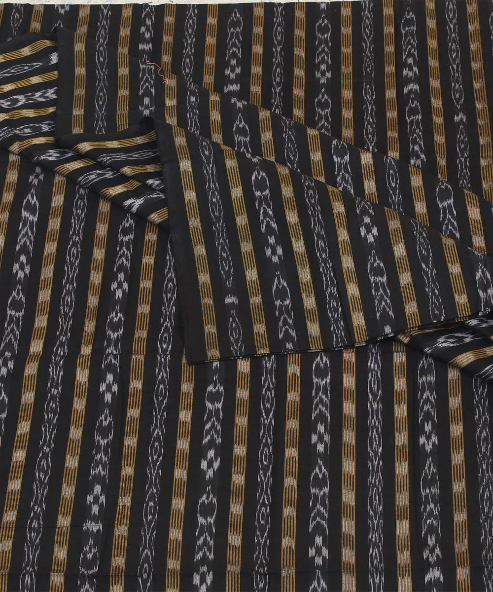 2.4 m black handwoven nuapatna cotton dress material