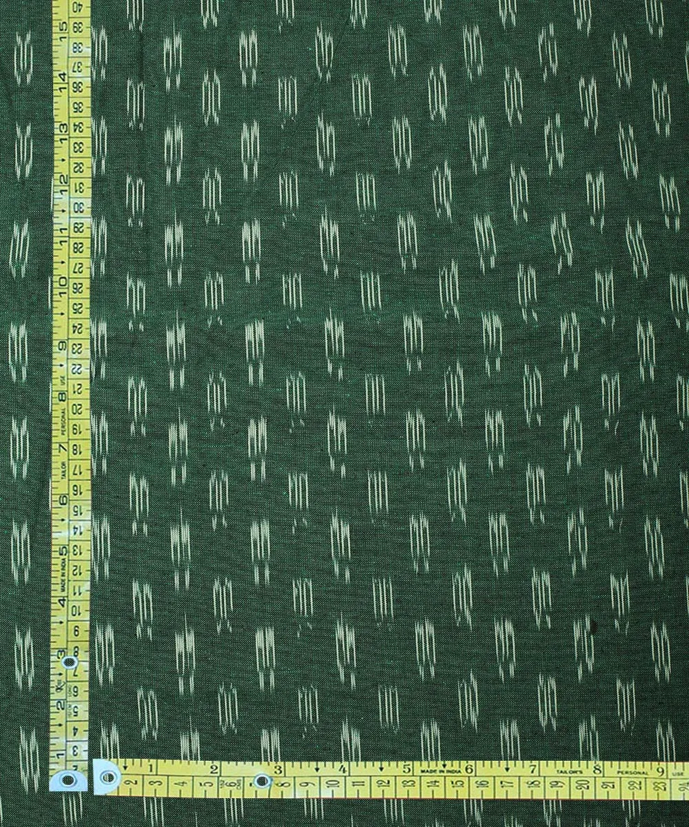 2.5 m Leaf green cotton handloom pochampally ikat fabric