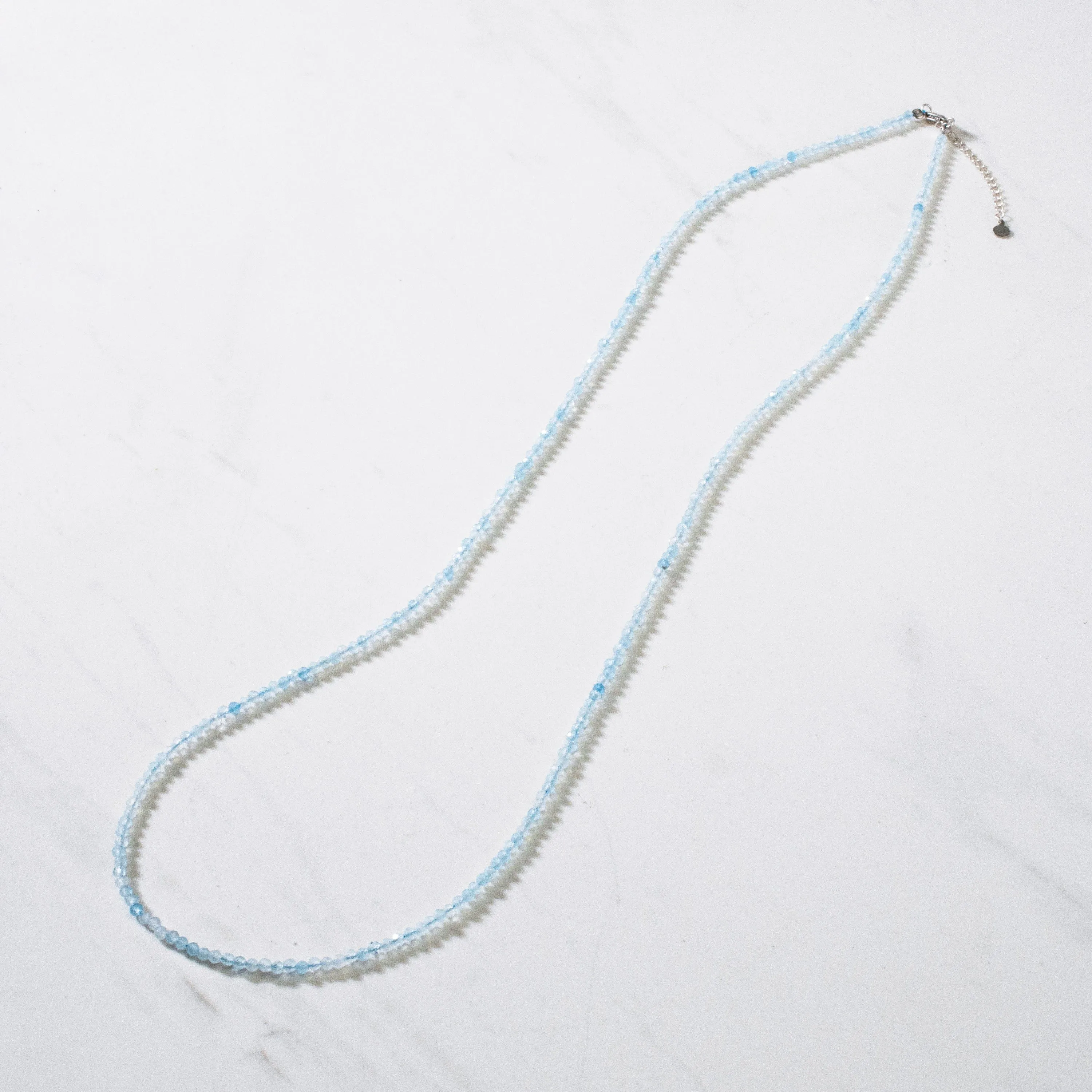 3mm Aquamarine Faceted 31 Necklace / Multi Wrap Bracelet