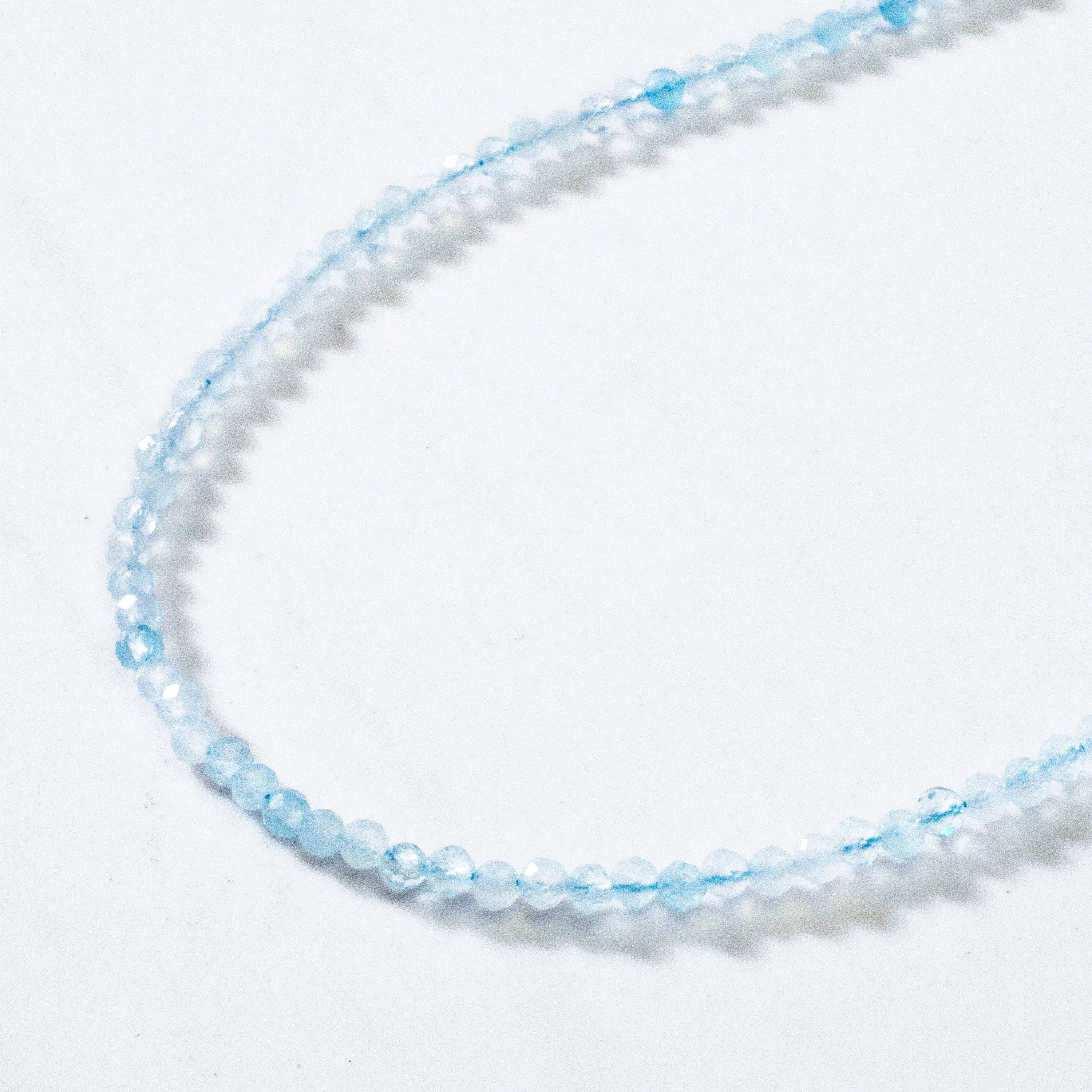 3mm Aquamarine Faceted 31 Necklace / Multi Wrap Bracelet