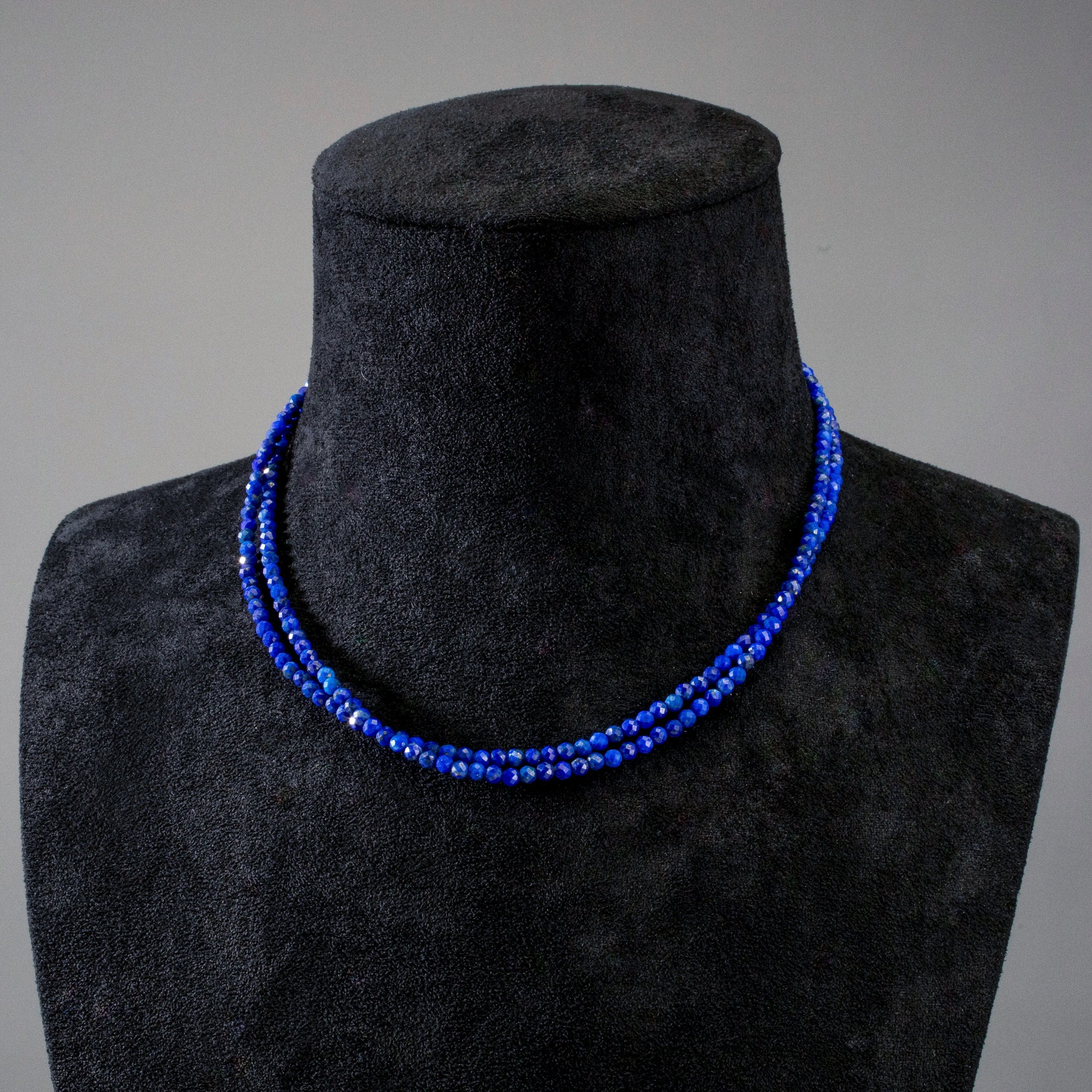 3mm Lapis Faceted 31 Necklace / Multi Wrap Bracelet