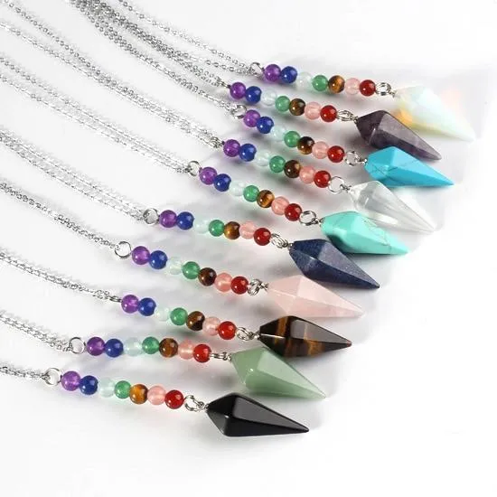 7 Chakra Reiki Agate Natural Stone Necklace