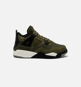 Air Jordan 4 Retro Craft Olive Preschool Lifestyle Shoe - Medium Olive/Black