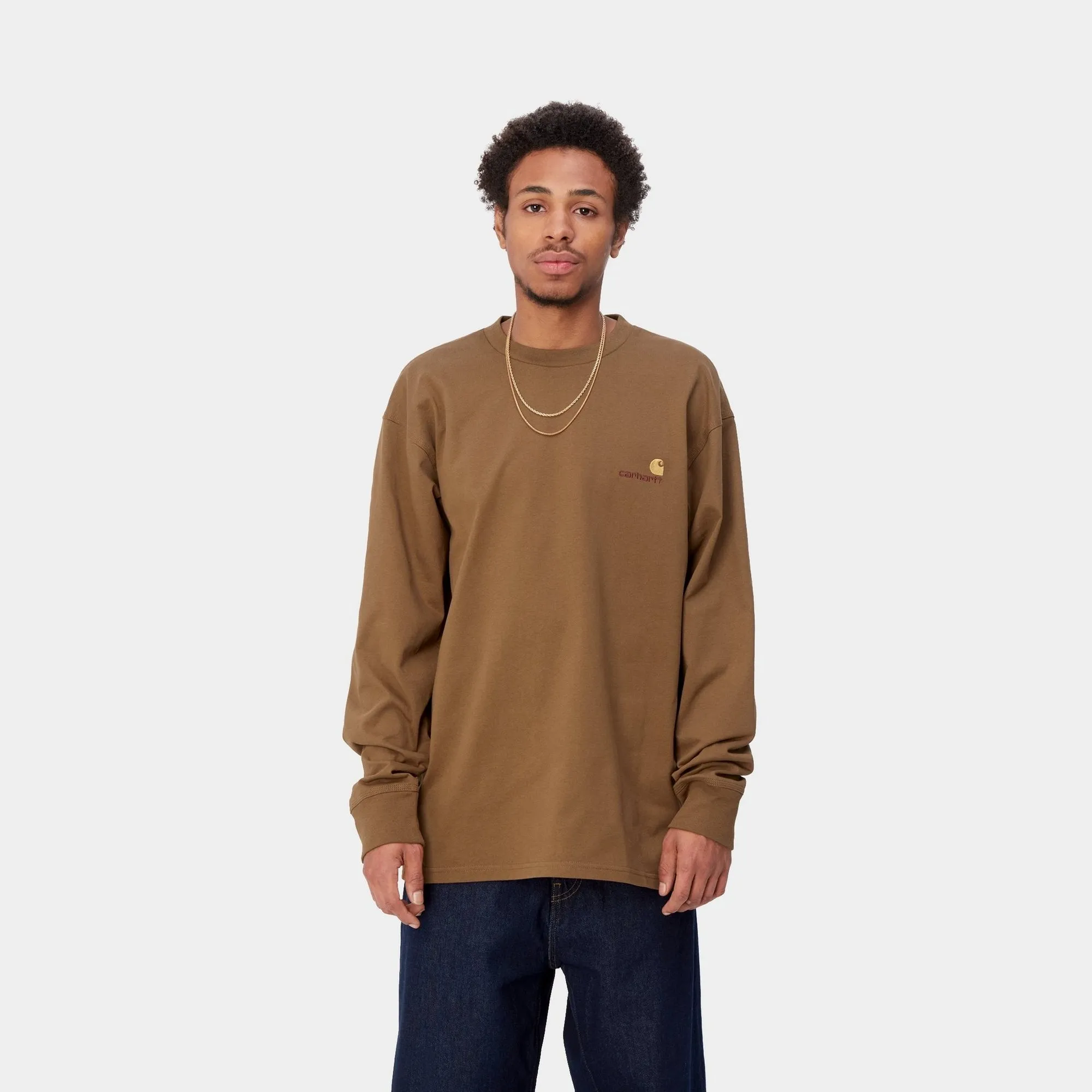 American Script Long Sleeve T-Shirt | Hamilton Brown