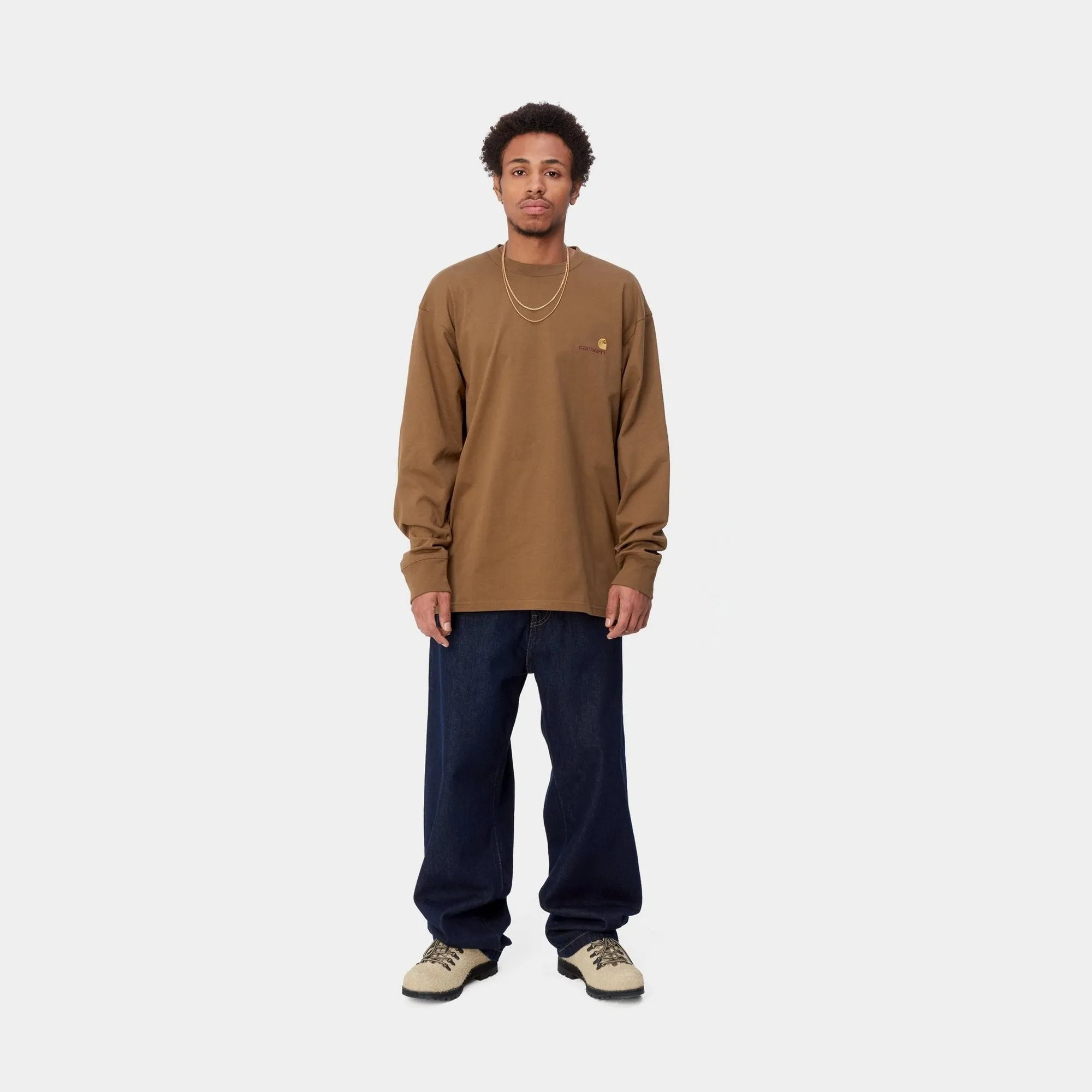 American Script Long Sleeve T-Shirt | Hamilton Brown