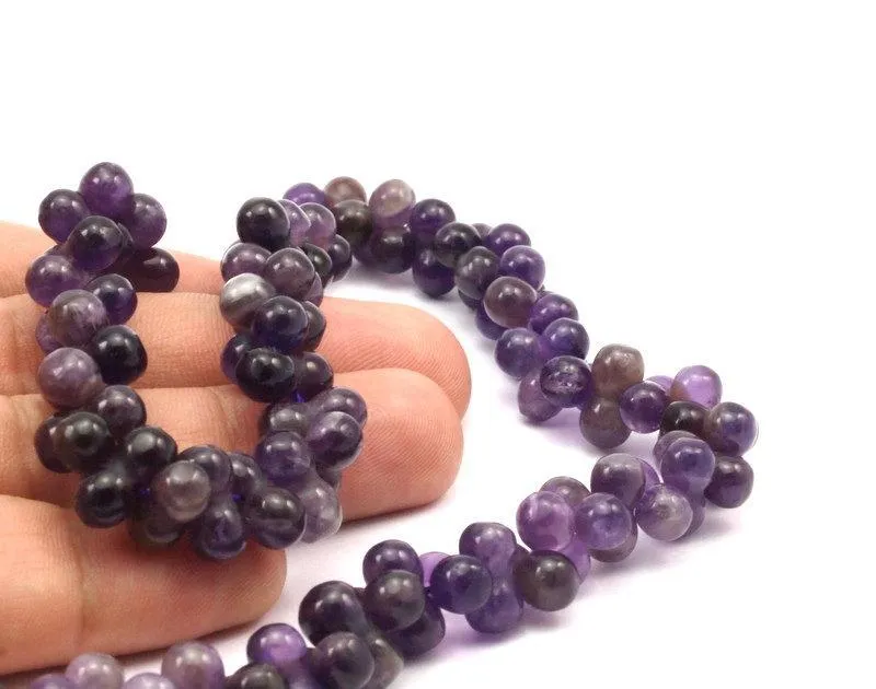 Amethyst Gemstone Beads,  Full Strand 12mm Sandglass Beads G22