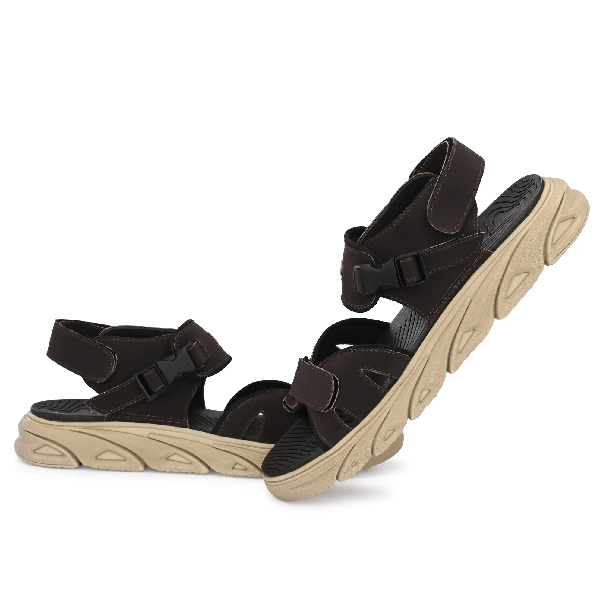 Attitudist Unisex Handcrafted Brown Casual Sandal