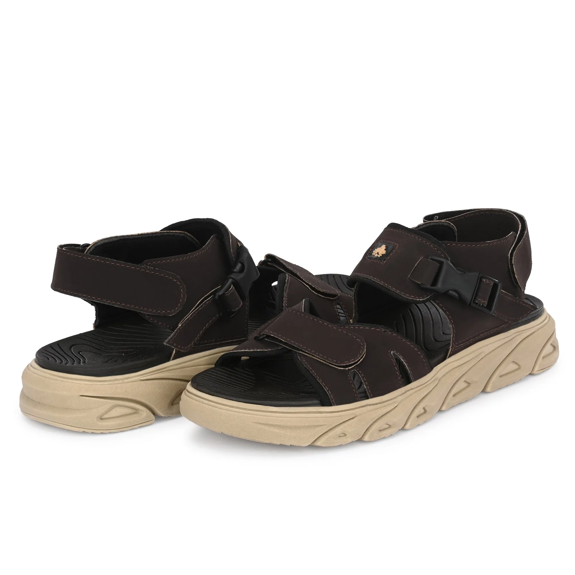 Attitudist Unisex Handcrafted Brown Casual Sandal