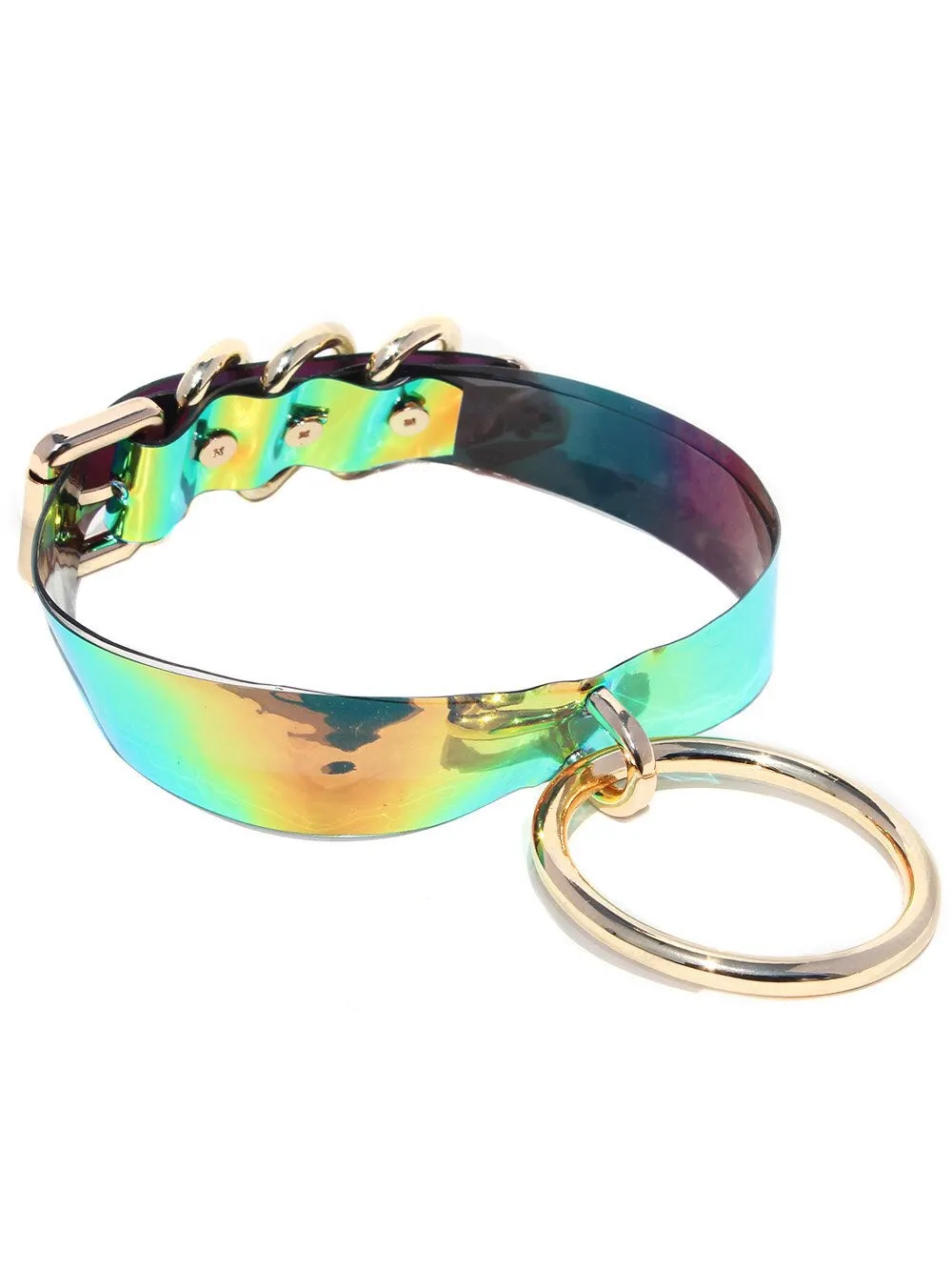 AVA Black Holographic Iridescent Choker