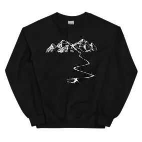 Berge - Kurve Linie - Skifahren - (SK)  - Unisex Crew Neck Sweatshirt | Gildan 18000