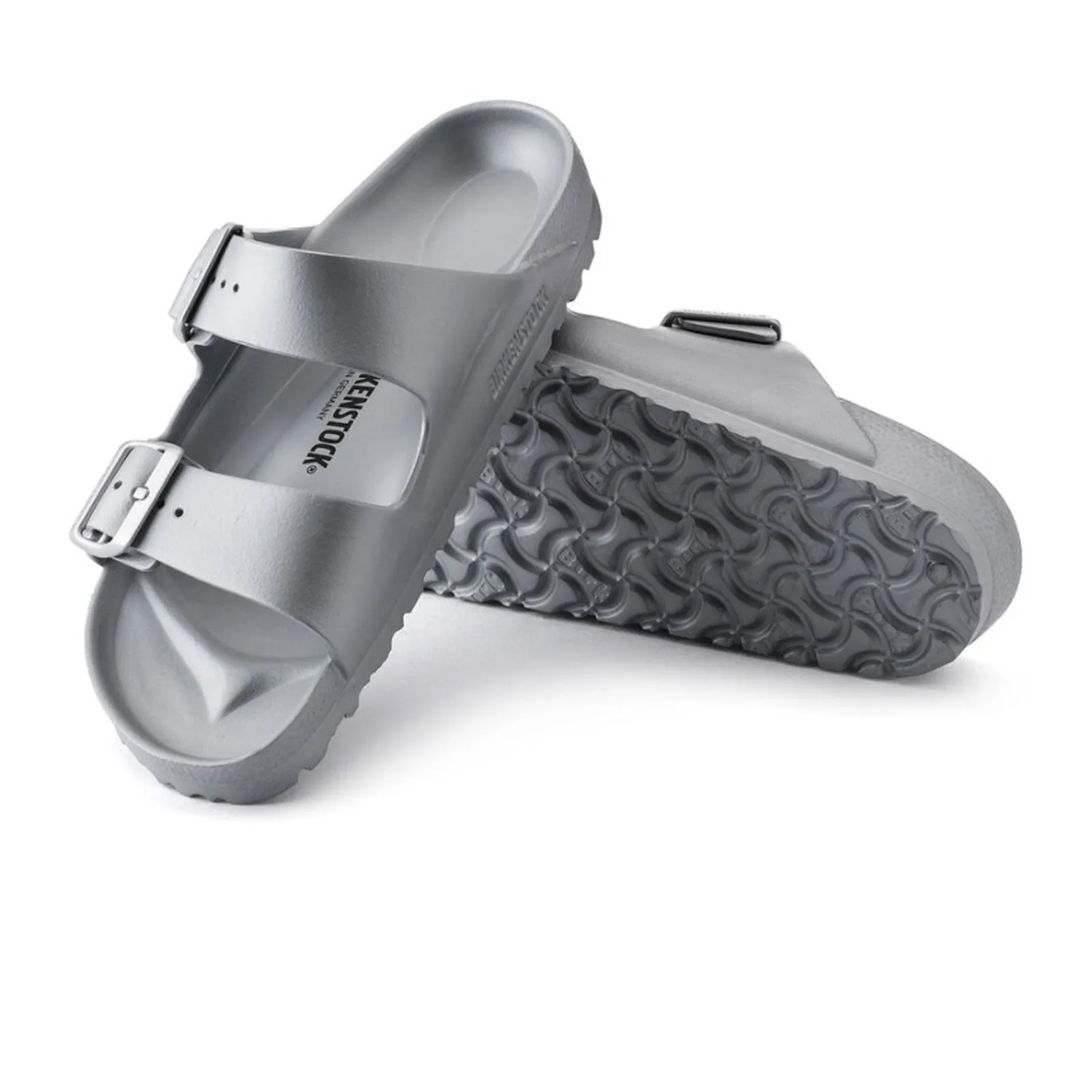 Birkenstock Arizona EVA Slide Sandal (Men) - Metallic Silver