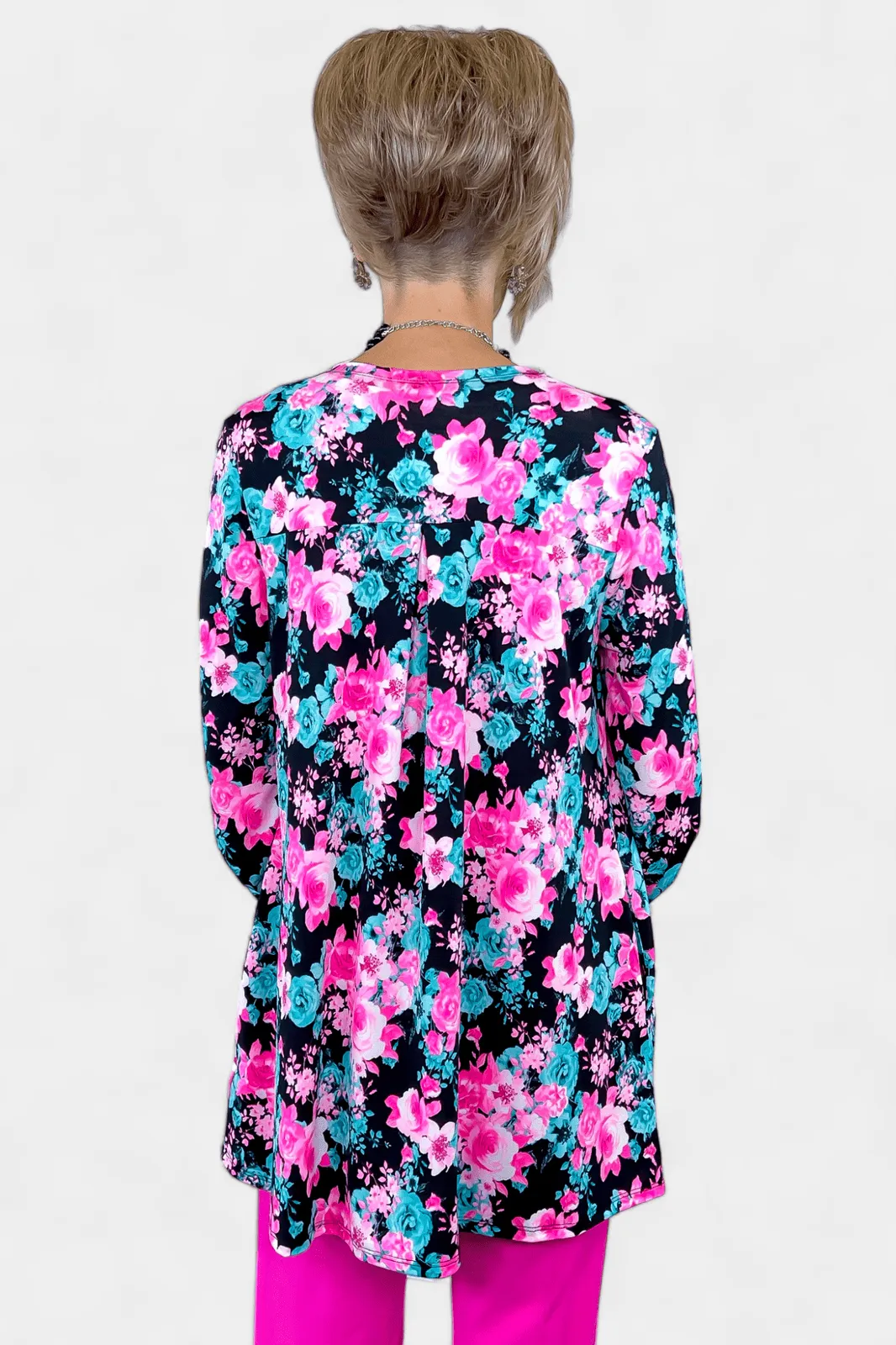 Black Multi Flower Lizzy Cardigan [NO RETURNS]