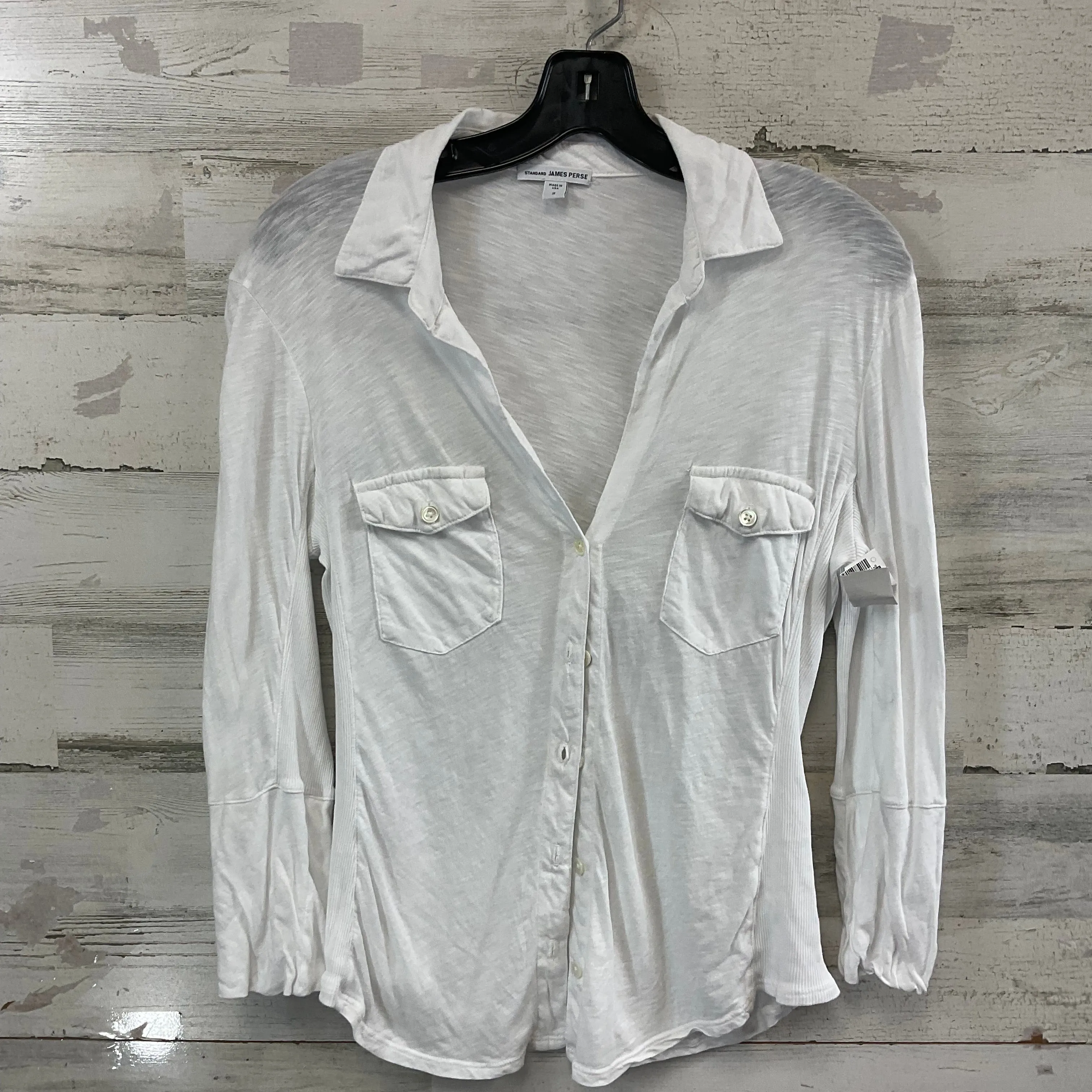 Blouse Long Sleeve By James Perse In White, Size: M