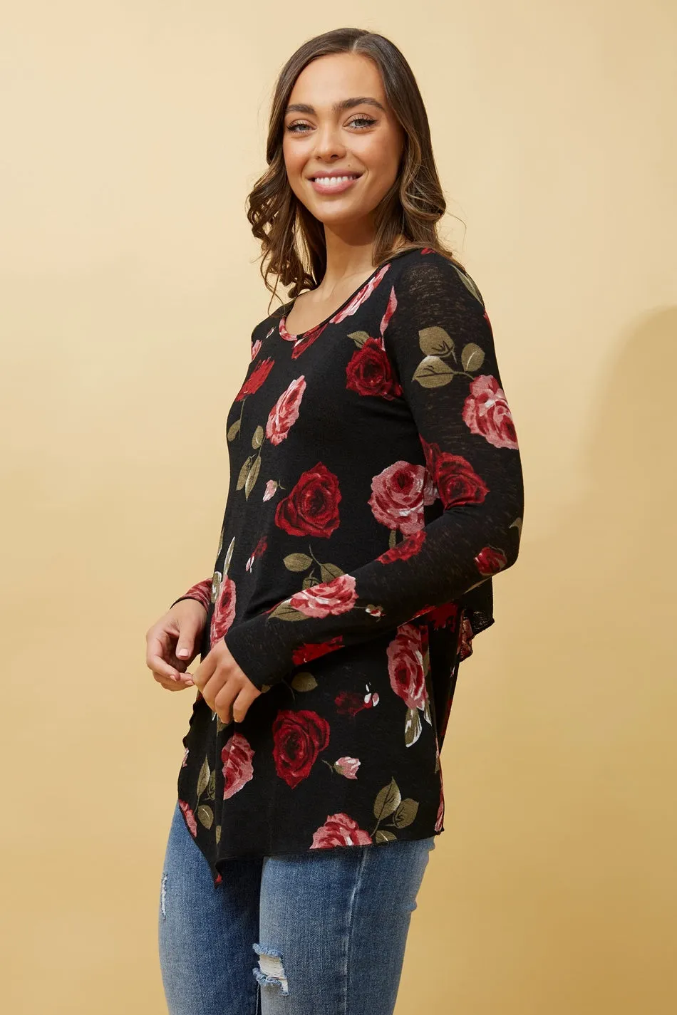 BOBBI FLORAL DOUBLE LAYERED TOP