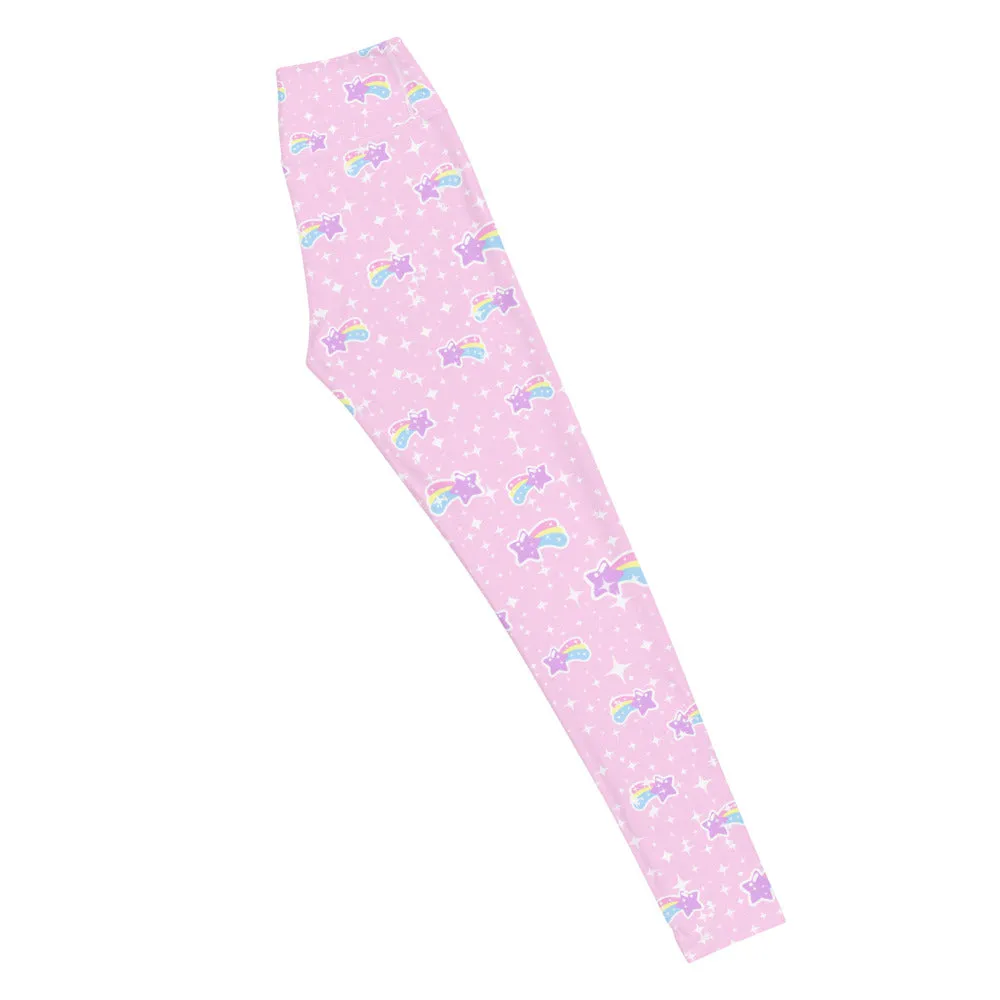 Bubblegum Bunny Shooting Stars Yoga Leggings