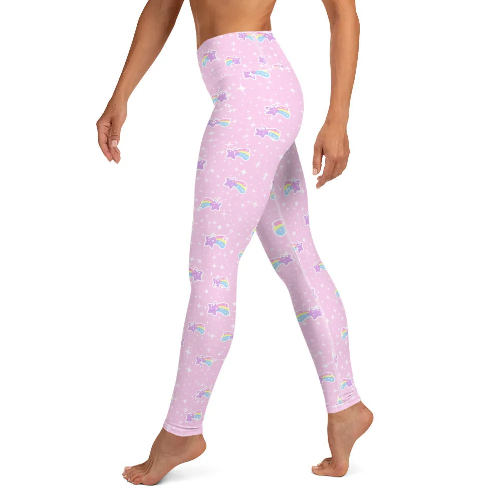 Bubblegum Bunny Shooting Stars Yoga Leggings