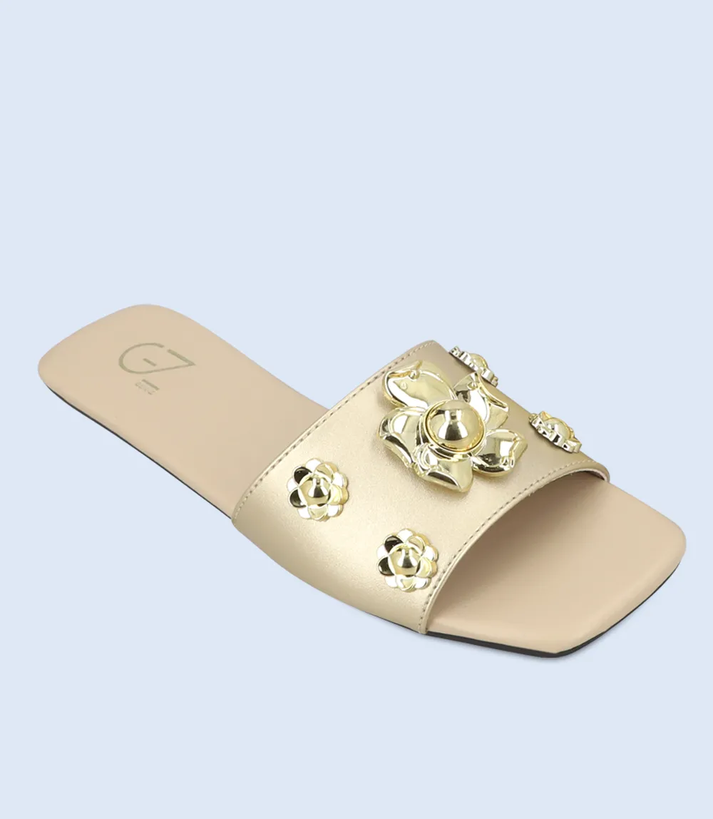 BW9422-GOLD-Women Slippers