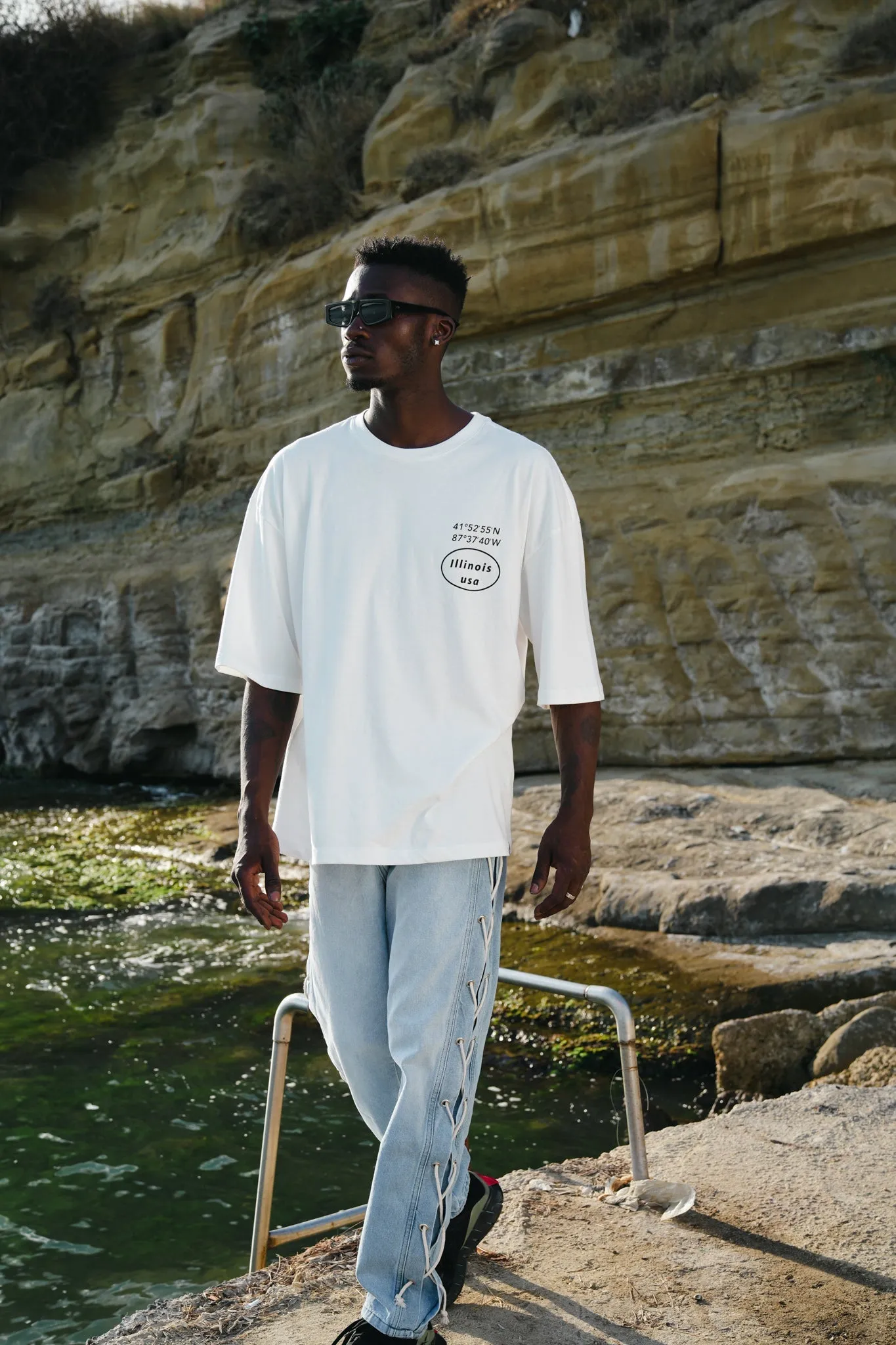 Chicago 1837 Oversized Tee White