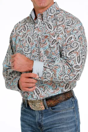 'Cinch' Men's Paisley Print Western Button Down - Multi