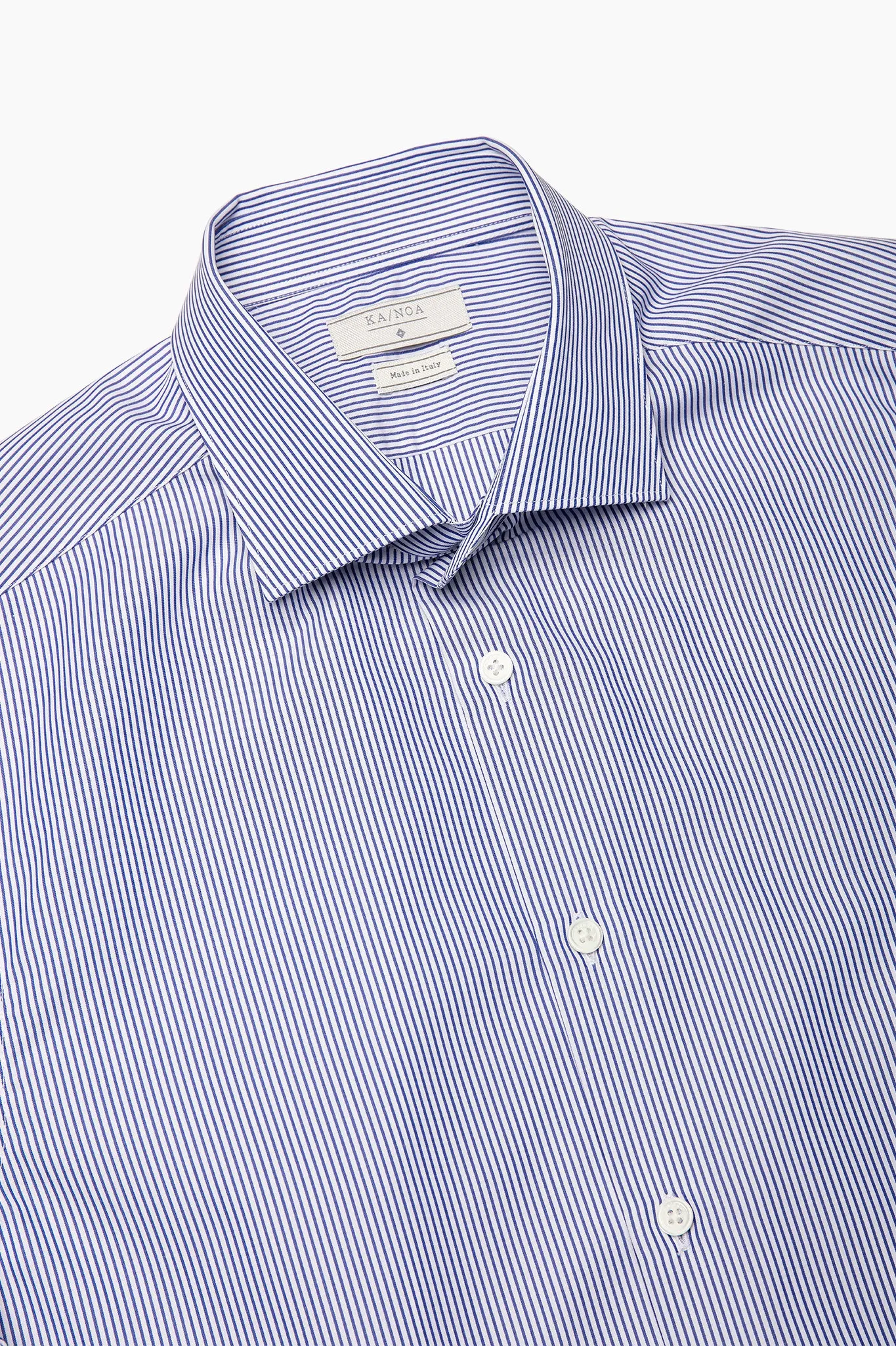 Clamenc All day long-sleeved shirt in Journey (dark blue stripe piquet)