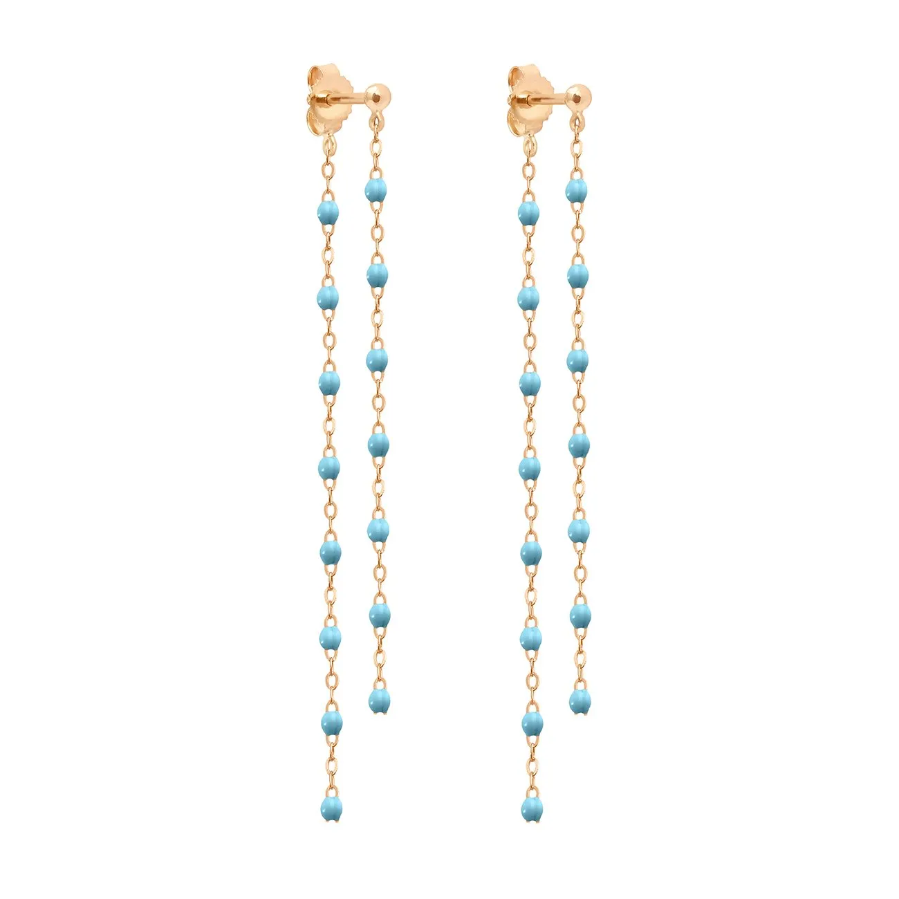 Classic Gigi dangling Turquoise earrings, Rose Gold