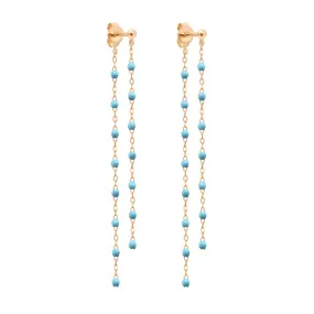 Classic Gigi dangling Turquoise earrings, Rose Gold