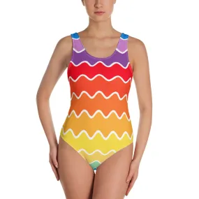 Color Wave One-Piece Swimsuit