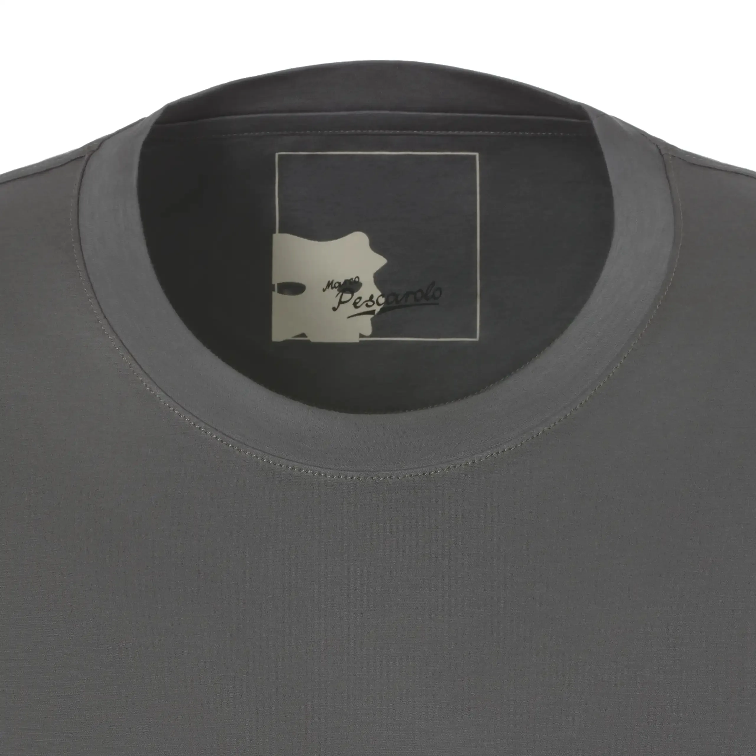 Crew-Neck Cotton T-Shirt in Grey