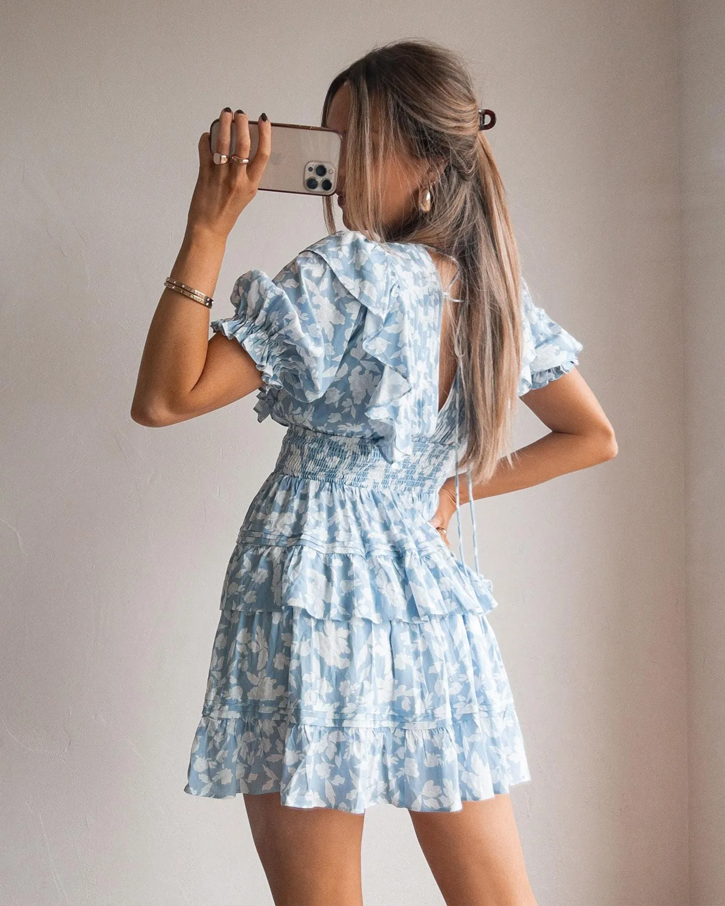 Dalia Dress-Blue Floral