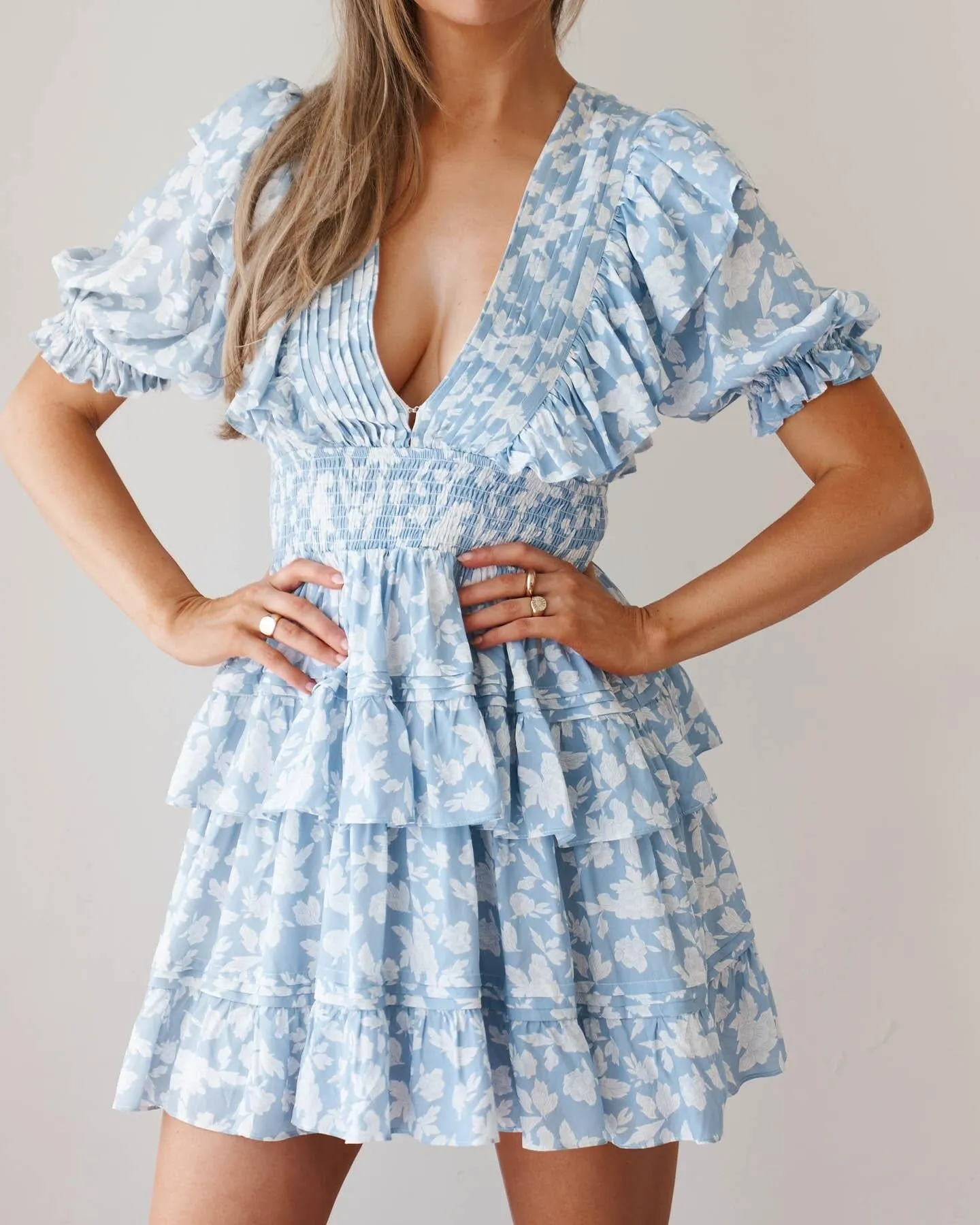 Dalia Dress-Blue Floral