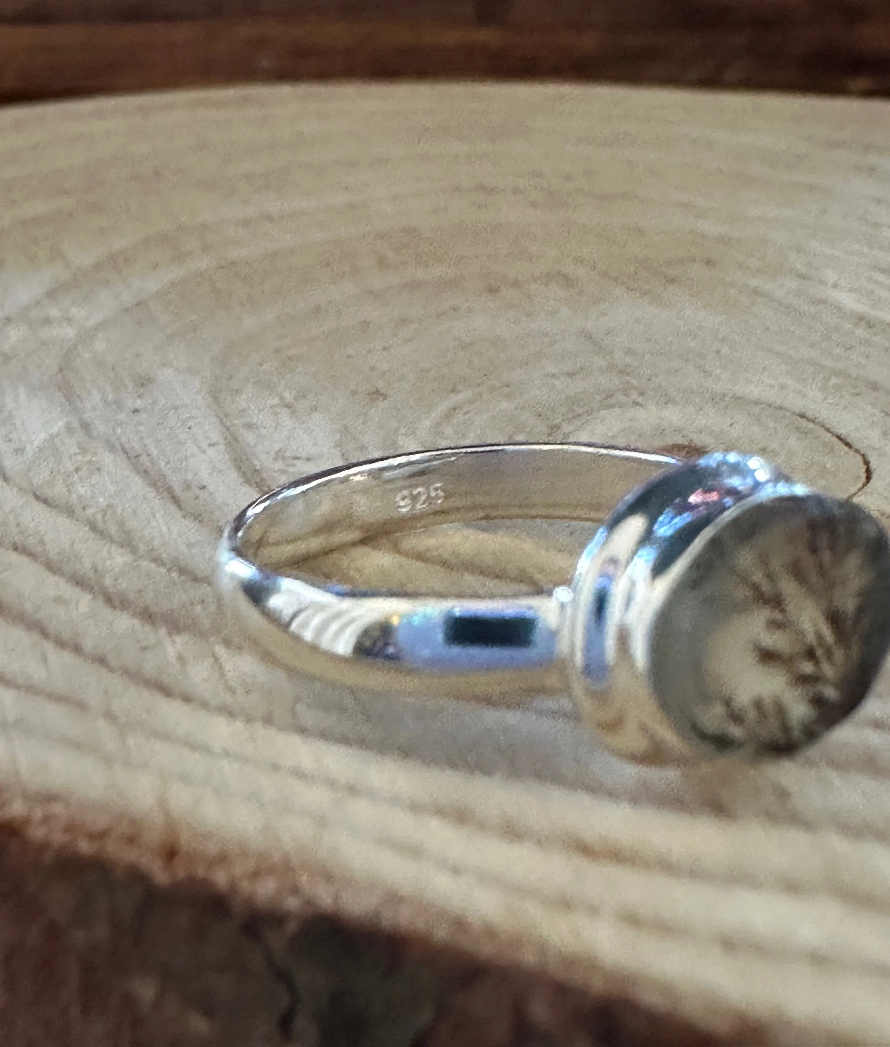 DENDRITIC AGATE and Silver Ring Size 6