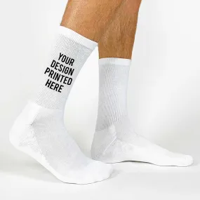 Design Your Own Custom White Crew Socks - Extra Large