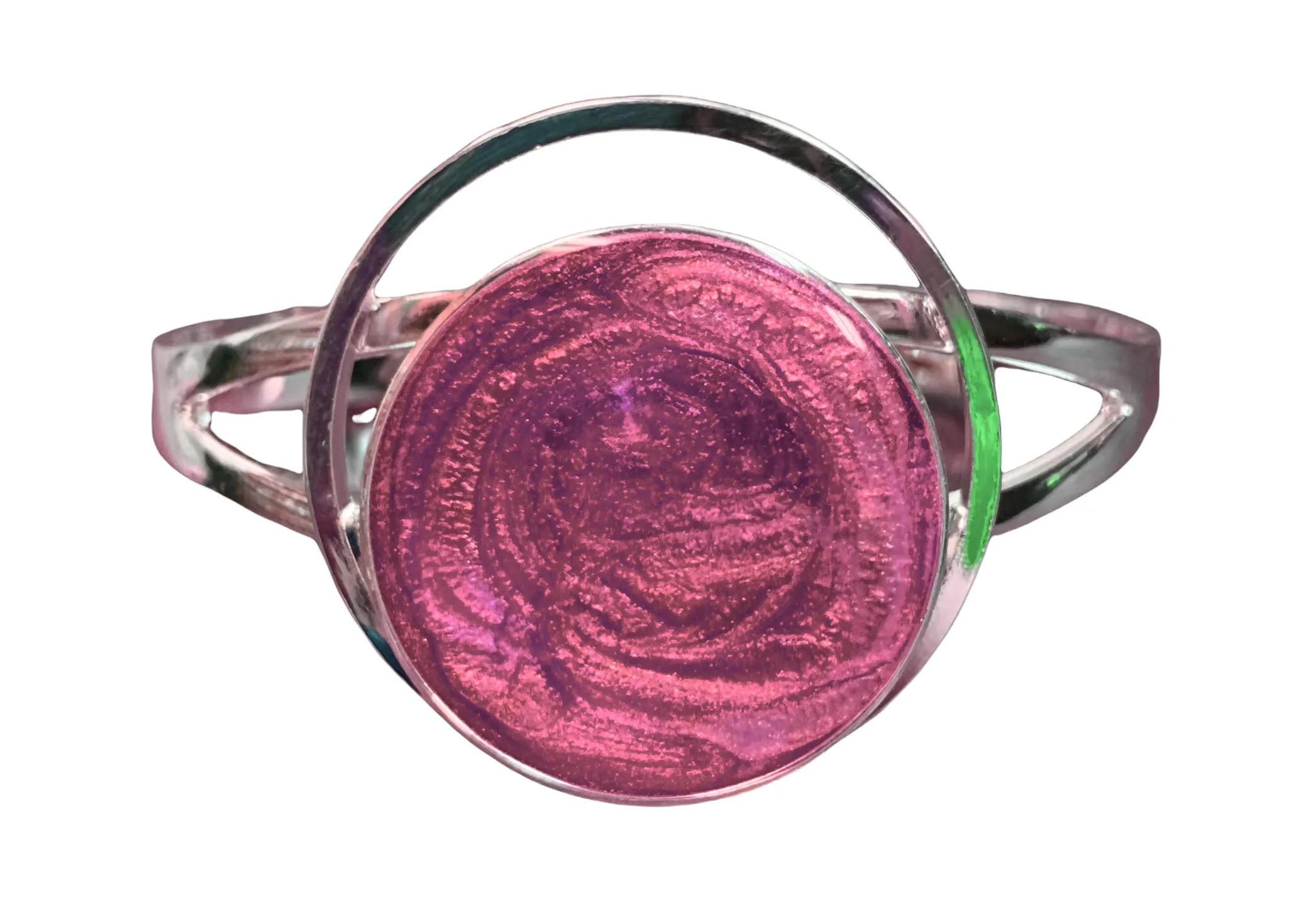 Elegant Mother's Day Gift - Handmade Resin Rose Cuff Bracelet (Silver)