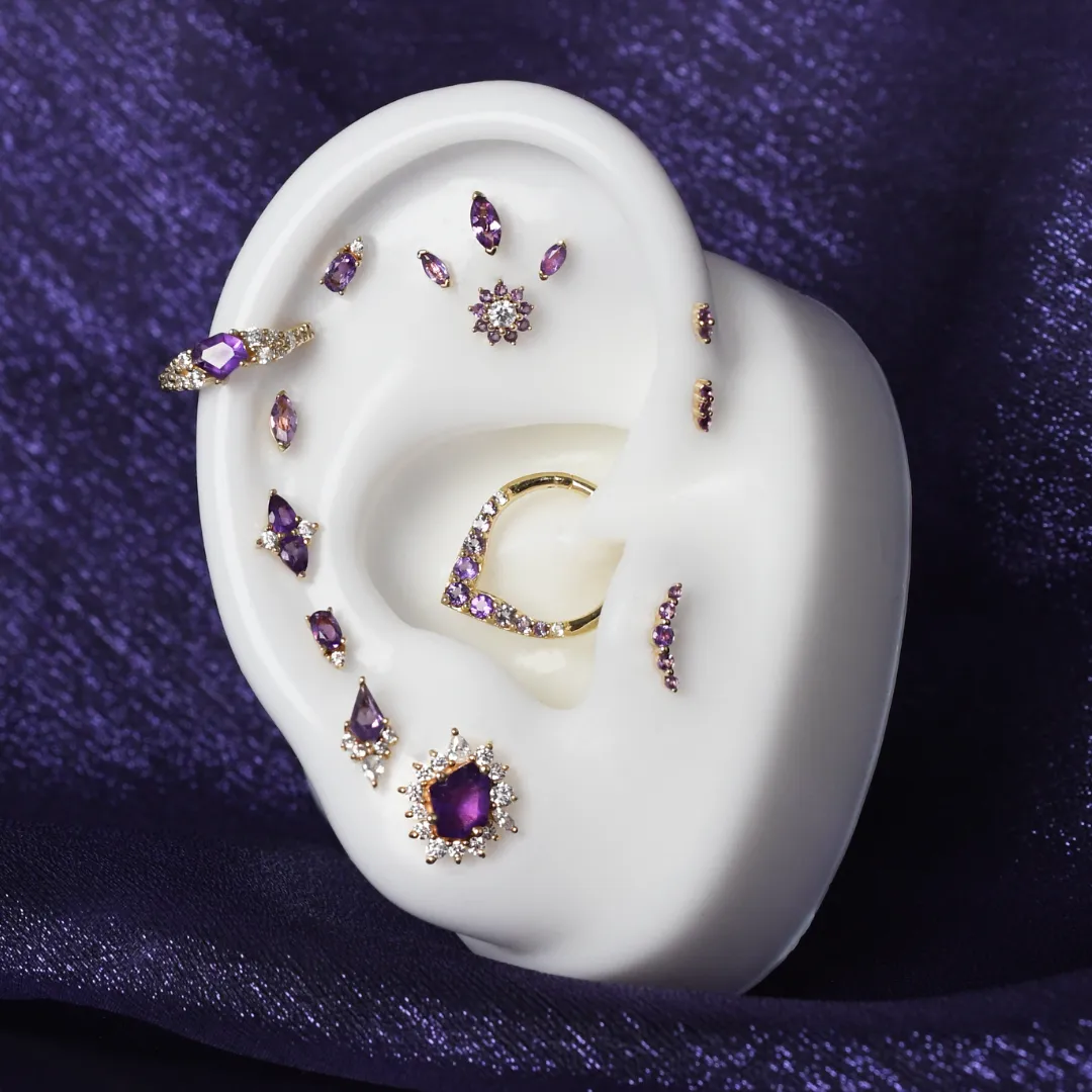 Ethereal - Amethyst   CZ - Threadless End