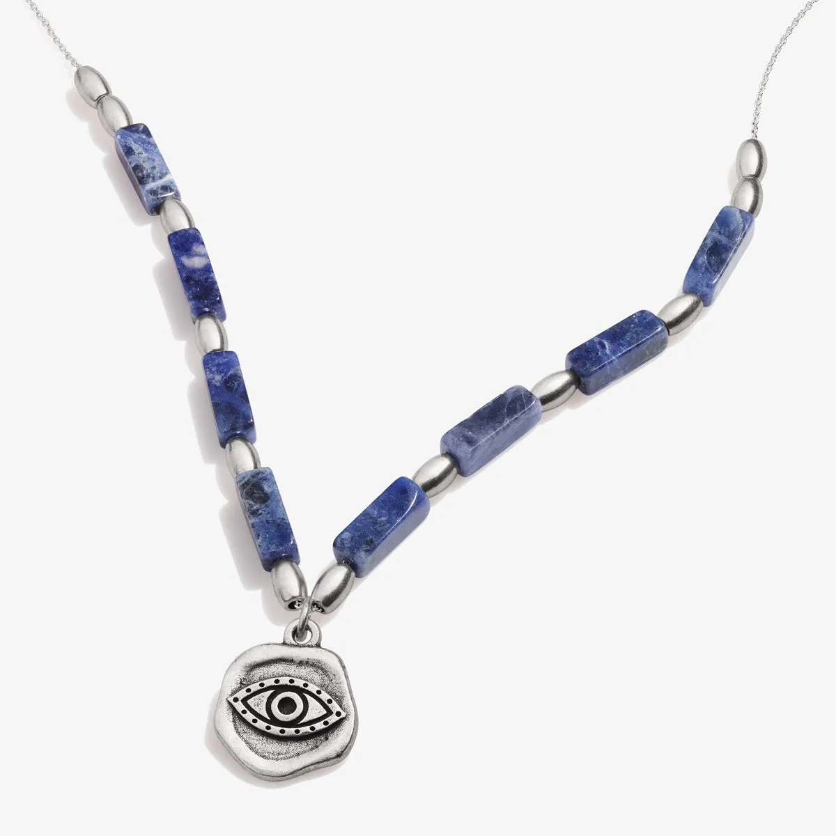 Evil Eye Charm   Sodalite Necklace