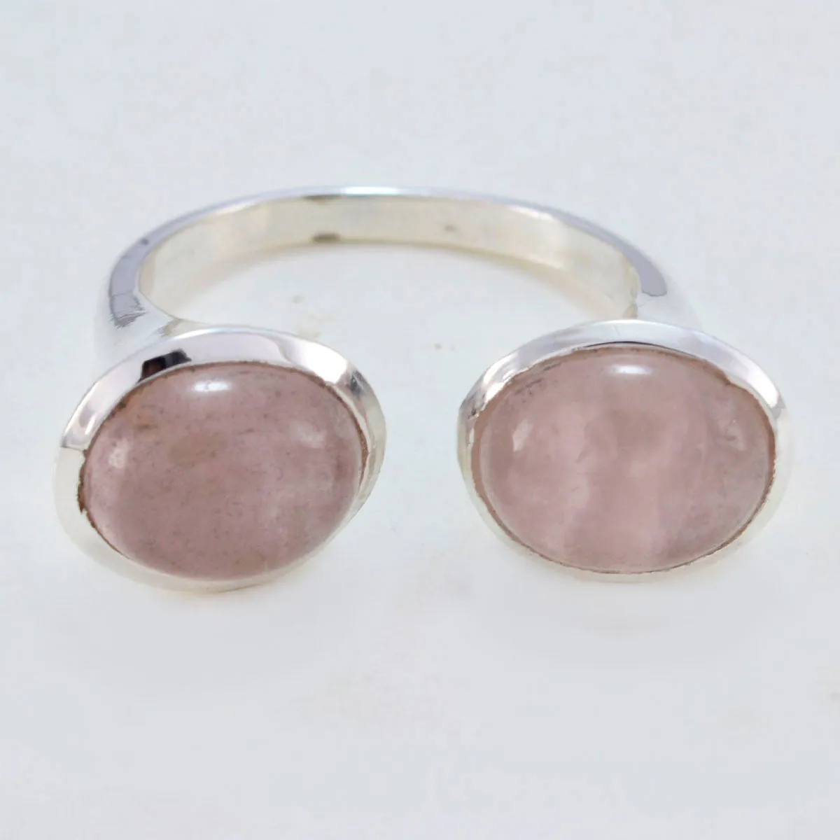 Exquisite Gems Rose Quartz Sterling Silver Ring Jewelry Box For Girl