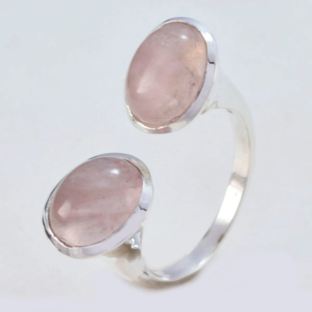 Exquisite Gems Rose Quartz Sterling Silver Ring Jewelry Box For Girl