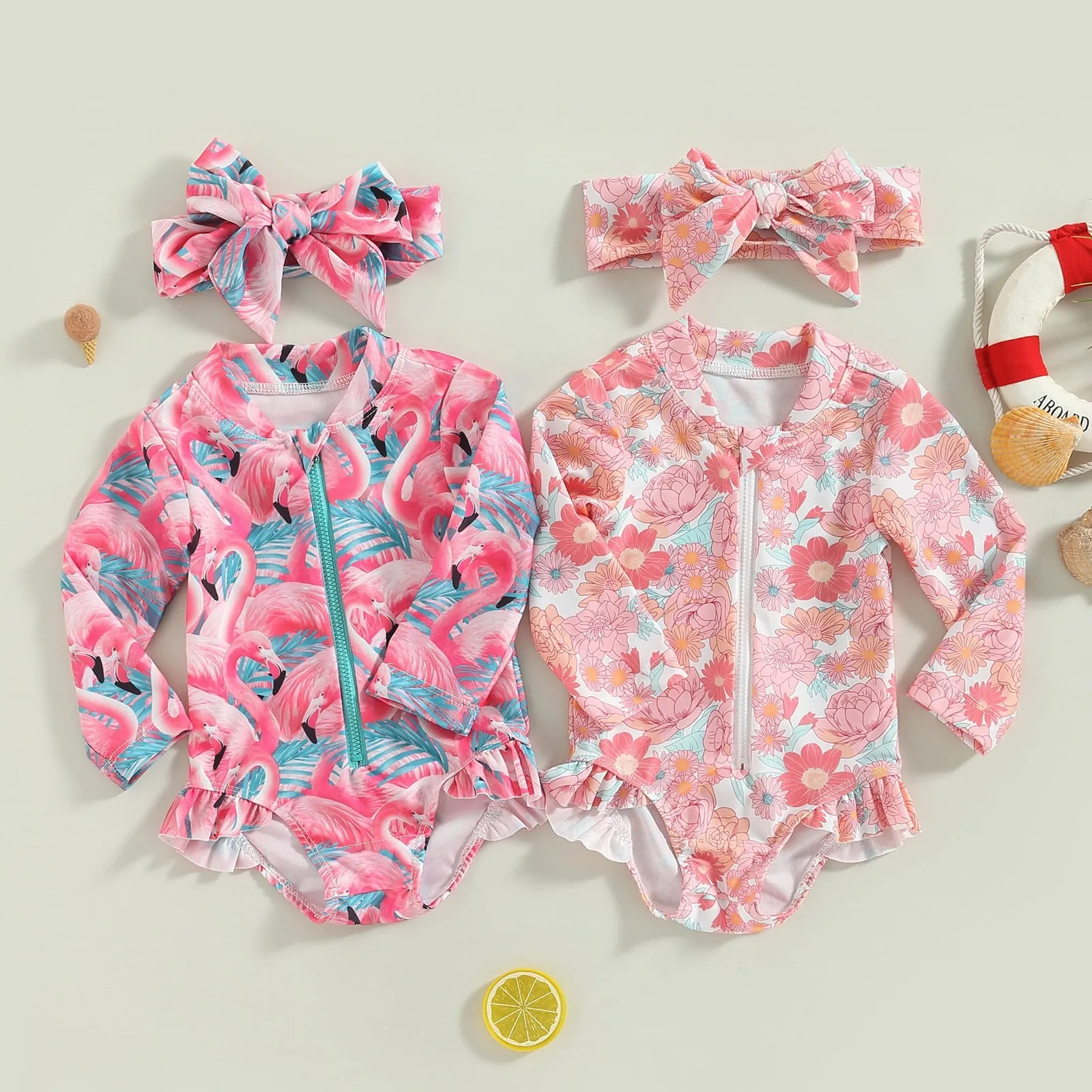 FLAMINGO Long-Sleeve Swimsuit