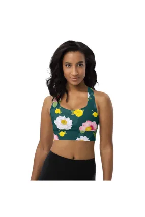 Floral Flurry Longline sports bra