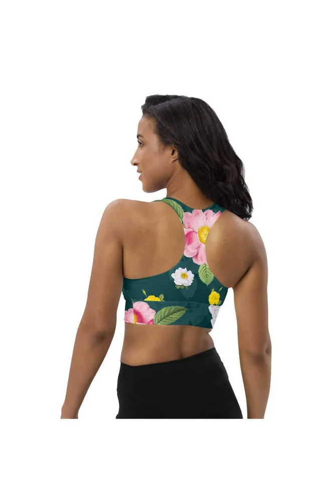 Floral Flurry Longline sports bra