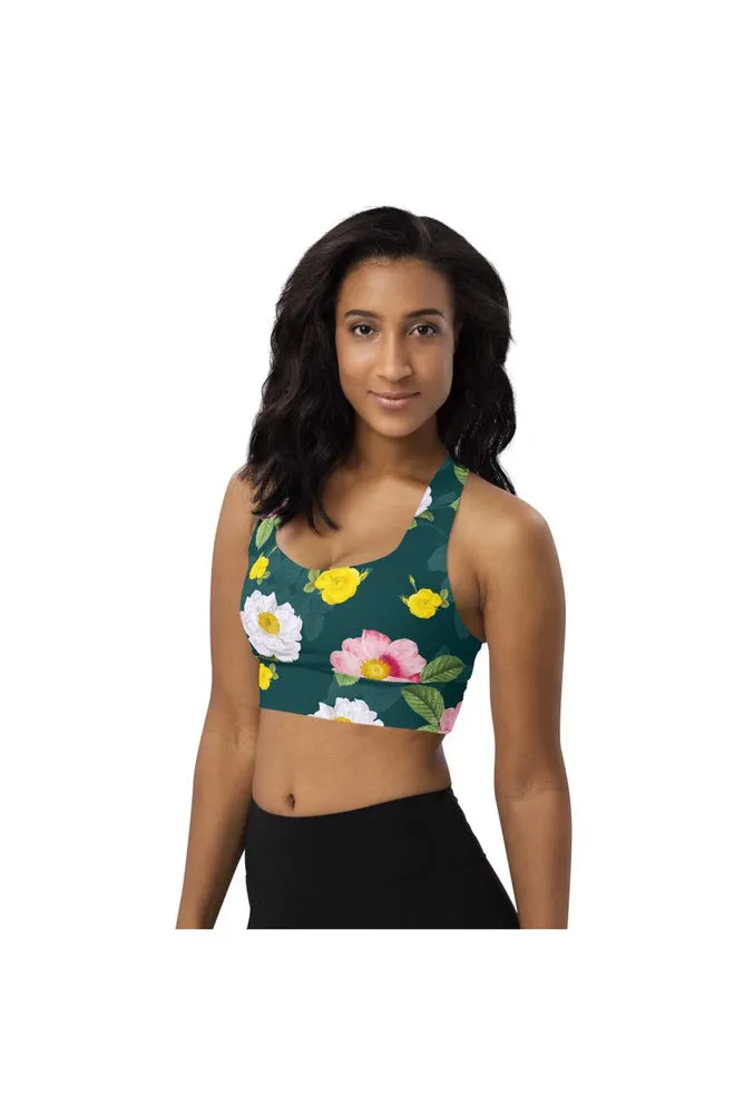 Floral Flurry Longline sports bra