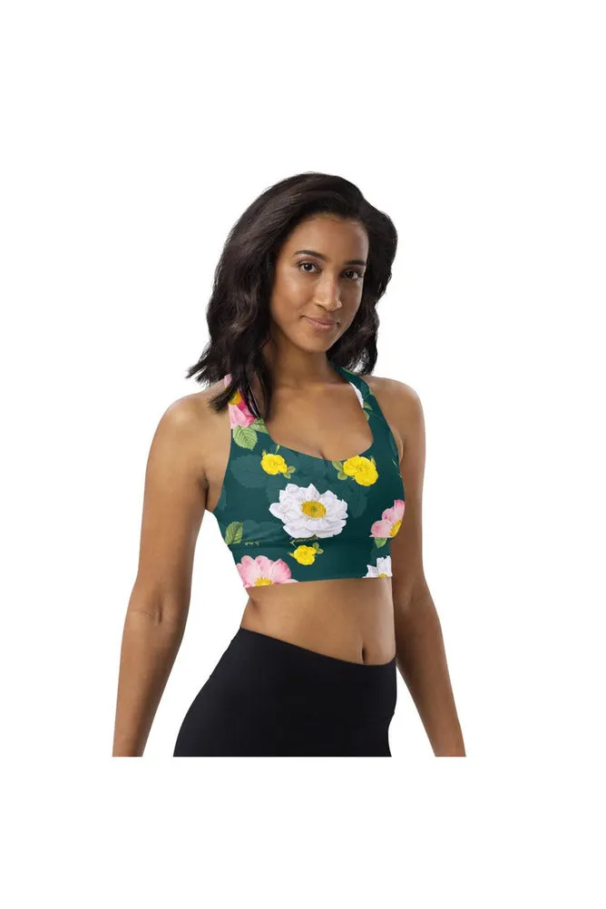 Floral Flurry Longline sports bra