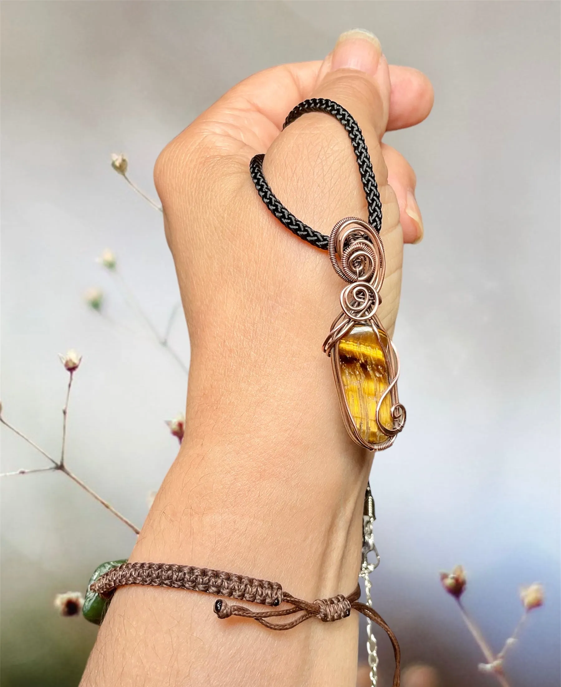 Golden Tiger Eye Wire Wrapped Pendant